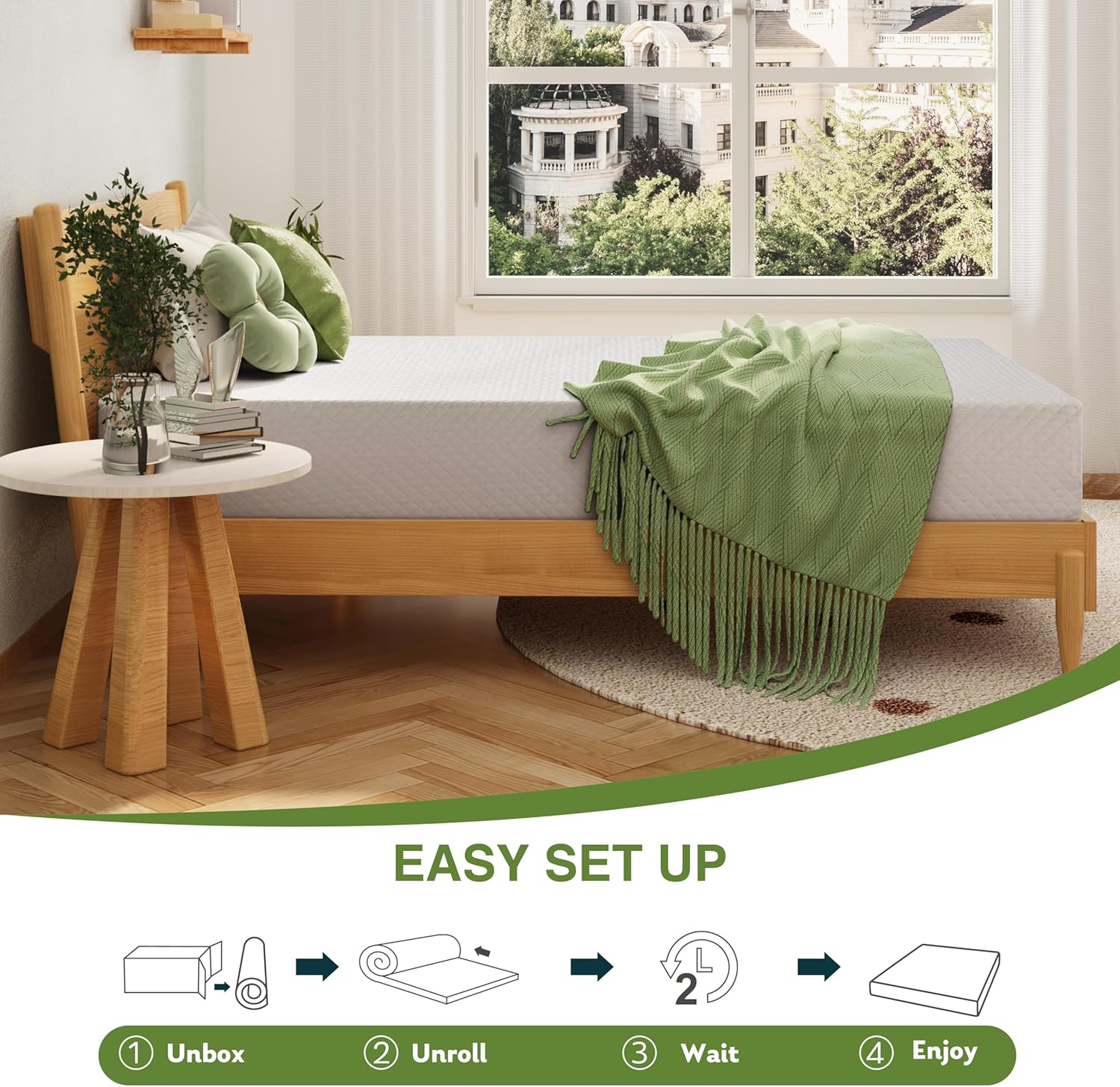 Thumbnail 5 de EGOHOME 5 Inch Twin Mattress for Kids: Memory Foam Comfort with Cooling Green Tea Gel