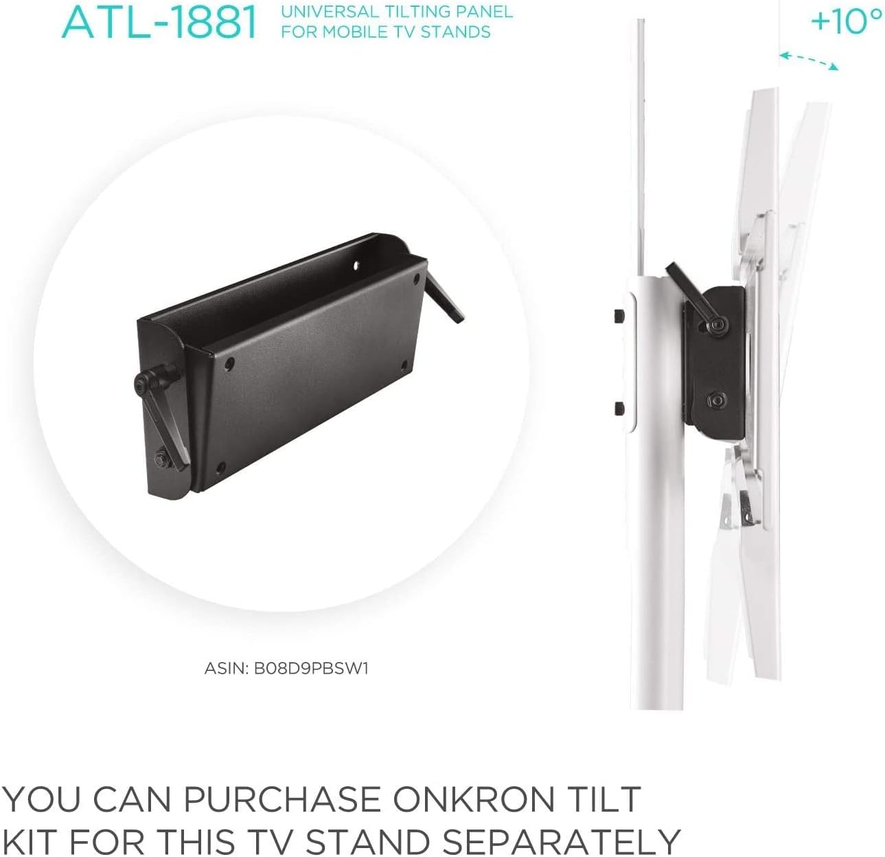 Thumbnail 2 de ONKRON Tilt Adapter ATL-1881 for TS1881 & TS1892 Mobile TV Stand on Wheels