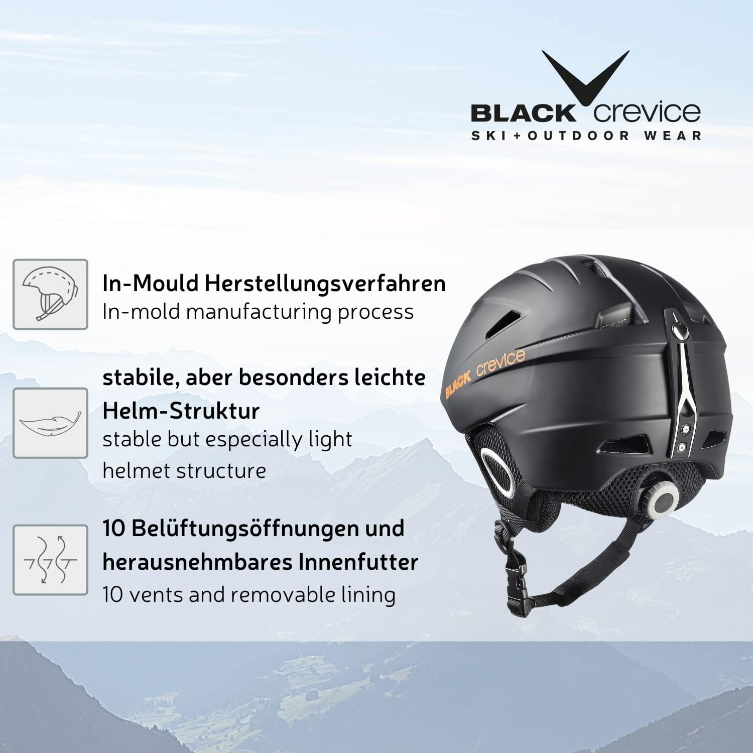 Thumbnail 3 de BLACK CREVICE Kitzbühel Casco da sci X-Large Nero – Protezione affidabile e comfort modulabile