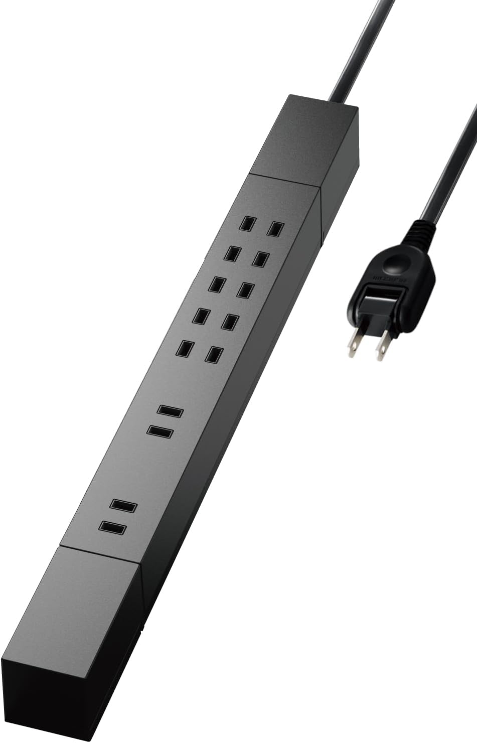 Detalle de エレコム ECT-0510BK 電源タップ 7個口 回転式・雷ガード・ほこりシャッター付き 1m ブラック