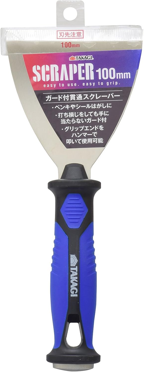 Detalle de TAKAGI ガード付貫通スクレーパー 100mm ステンレス刃・プラスチックハンドル