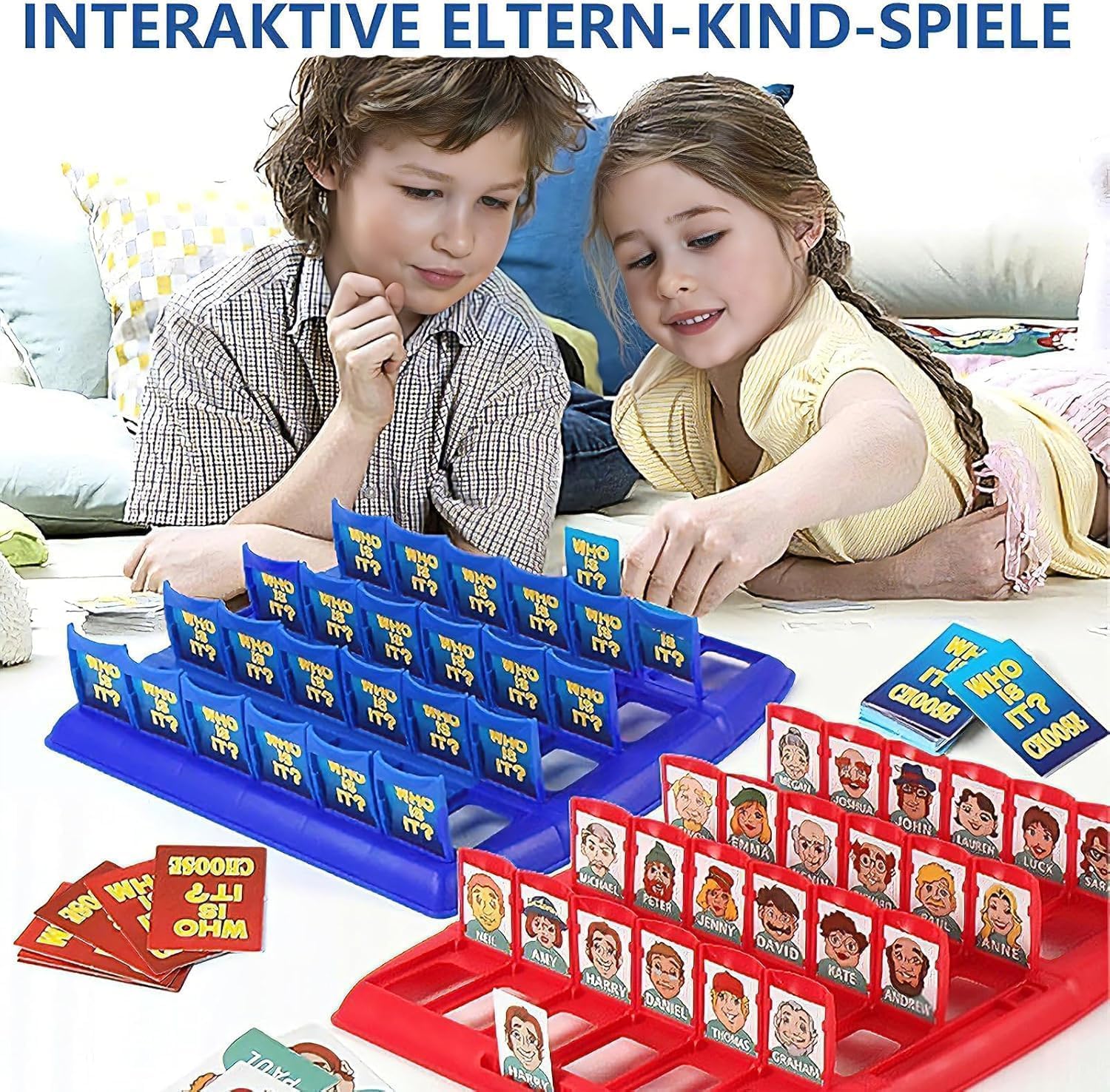 Thumbnail 4 de HOKYYCC Wer ist es Spiel „Doppelt Wer bin ich?“ – tragbare Brettspiel-Variante für Eltern-Kind-Spielrunden