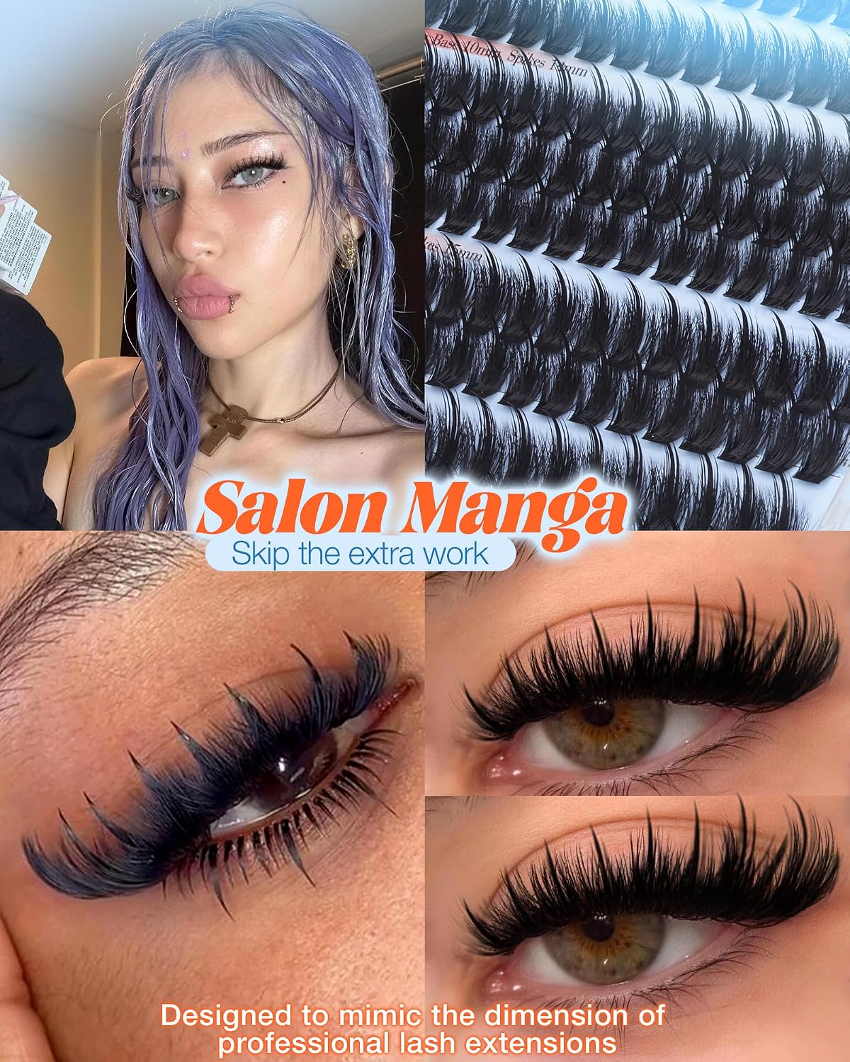 Detalle de CORUSCATE Manga Lash Clusters 12–18mm