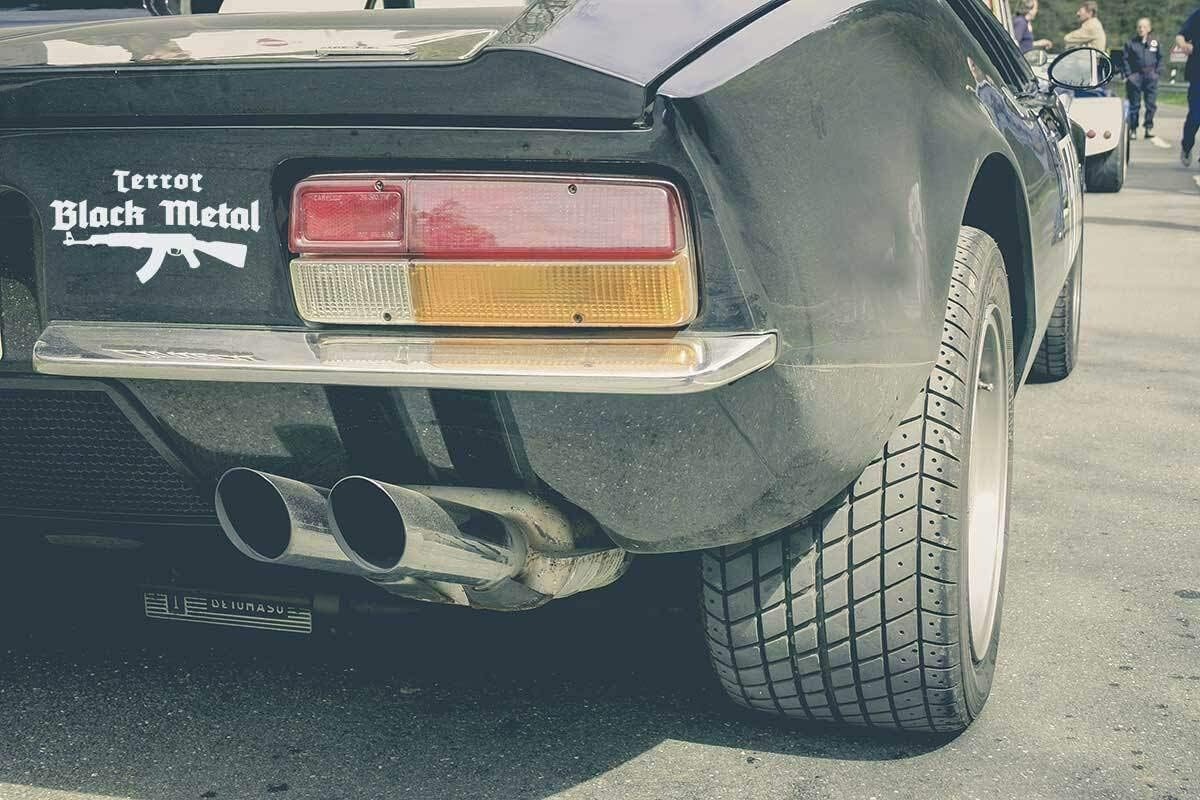 Detalle 2 de Terror Black Metal Autoaufkleber – Car Sticker in Weiß für dein Auto