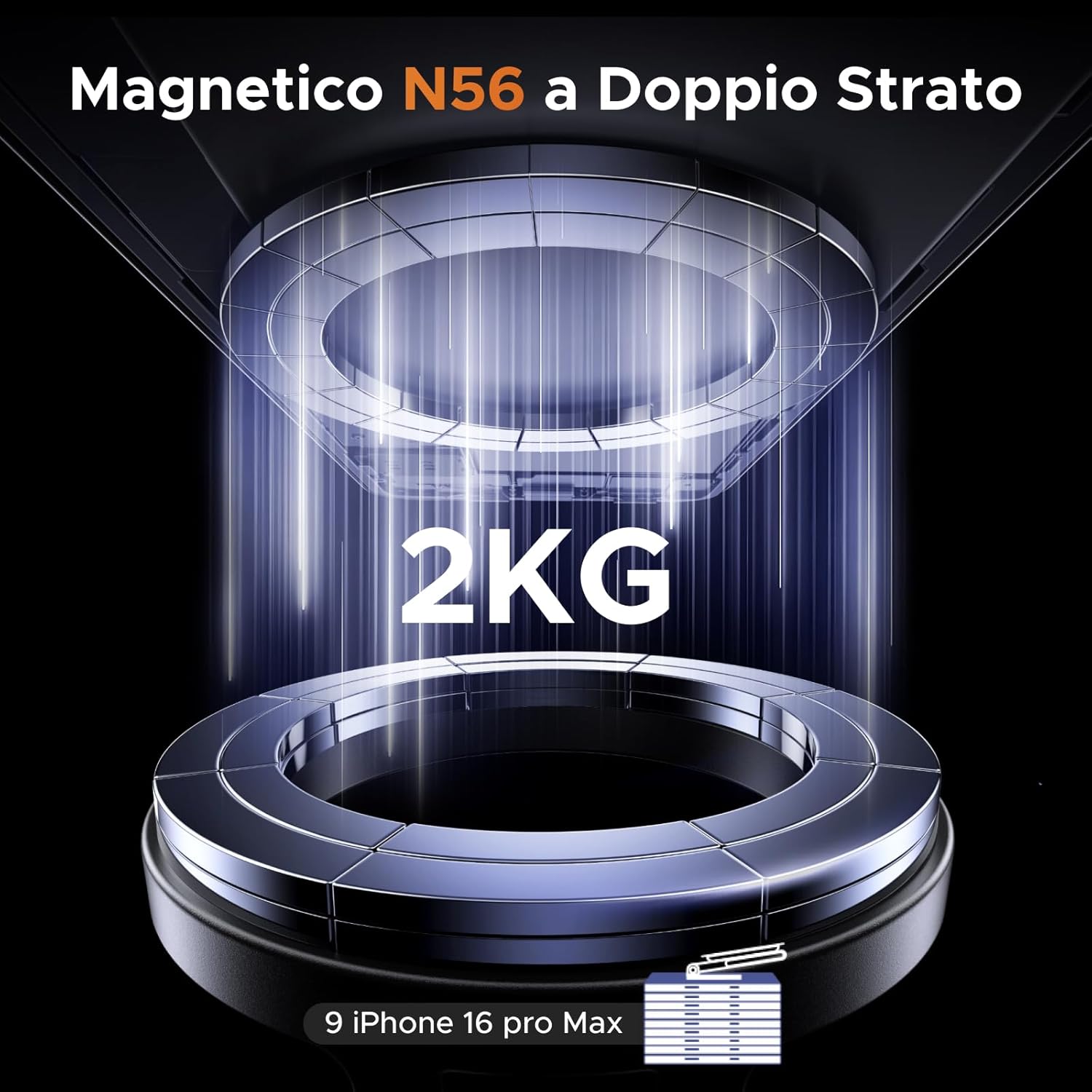 Detalle 2 de UGREEN Supporto magnetico MagSafe per auto pieghevole