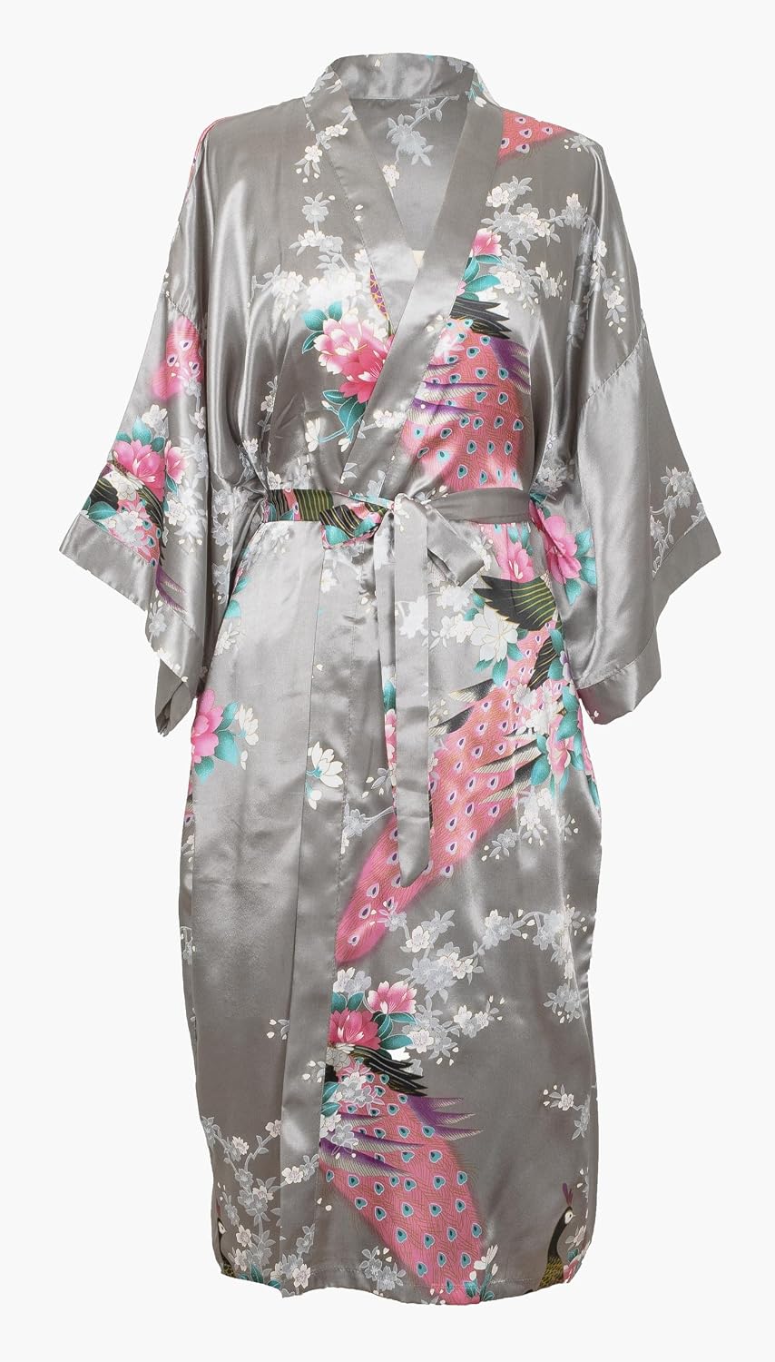 Thumbnail 4 de CCcollections Long Kimono Robe for Women’s – Premium Peacock Long Bridesmaid Robe