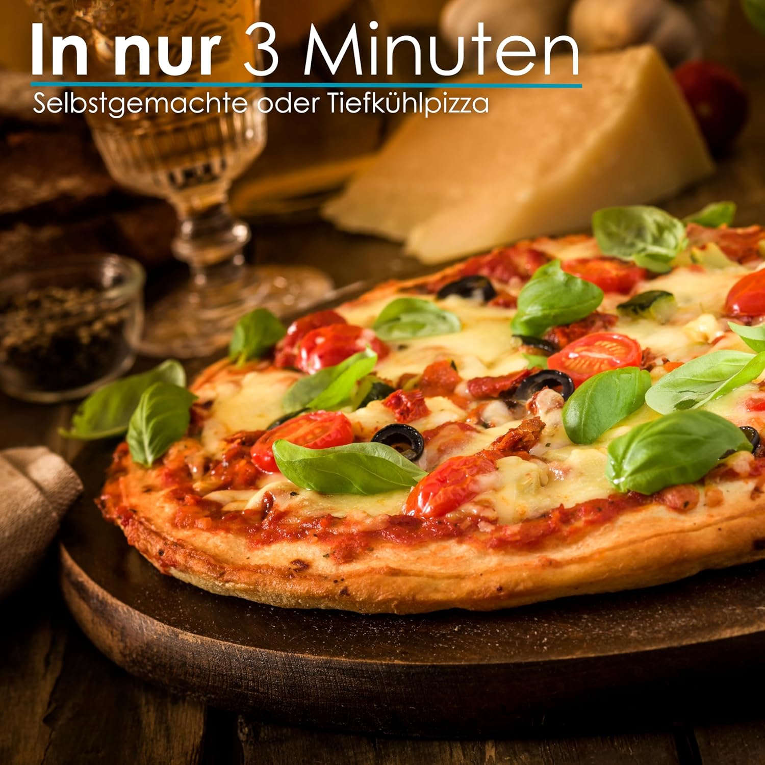 Detalle de Pizzaofen elektrisch mit 32 cm Pizzastein – Backofen, 390°C, 1200 W