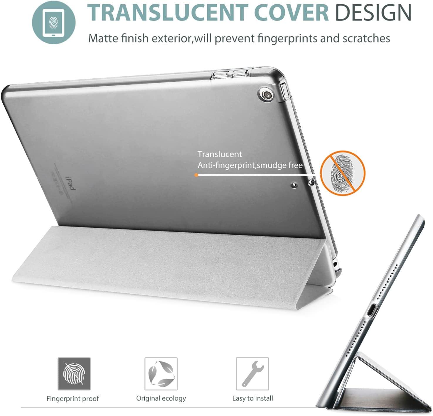 Detalle 2 de ProCase Smart Case for iPad 9.7 Inch (2017/2018) – Ultra Slim Frosted Back in White