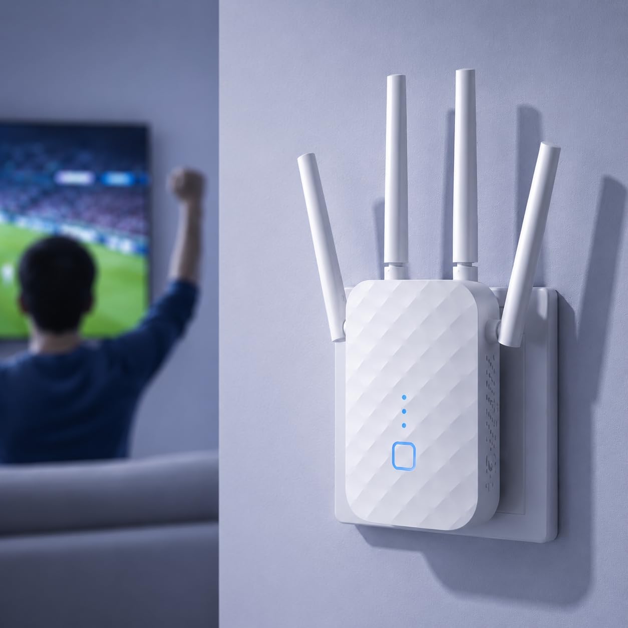 Detalle de MEETOWN WLAN-Verstärker: Dualband Repeater mit 1200 Mbps, Gigabit-LAN & AP-Modus
