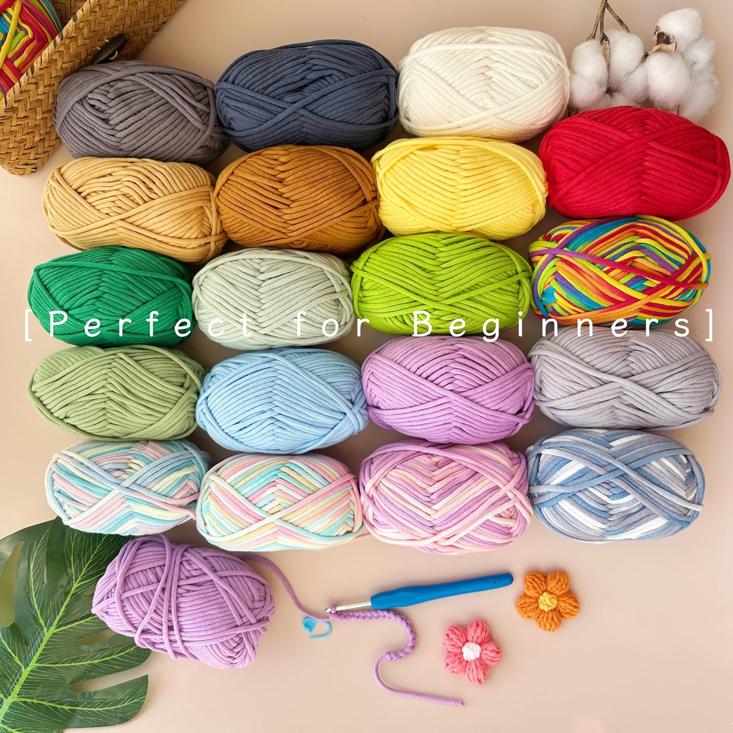 Thumbnail 5 de Häkelgarn Baumwolle Chenille 12×50 g Set