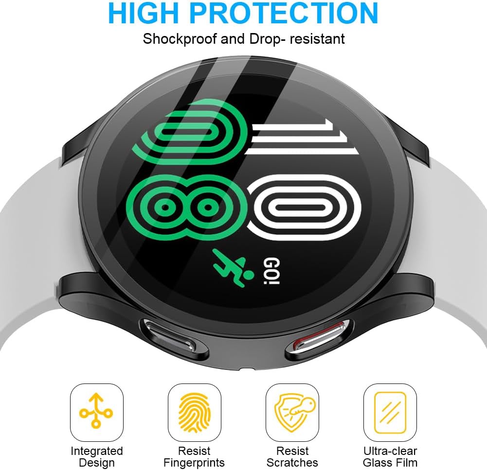 Detalle de OFFCUP 40mm Screen Protector Case for Samsung Galaxy Watch 4 (2-Pack) – Black