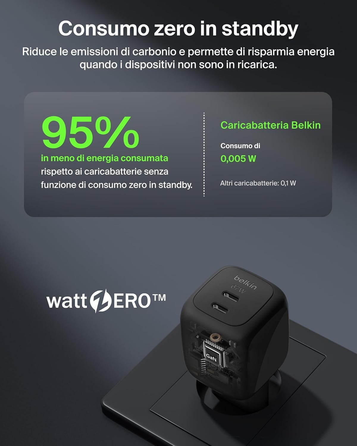 Thumbnail 4 de Belkin SmartProtect Caricatore USB-C a 2 Porte 67W: ricarica GaN rapida per laptop e dispositivi USB-C