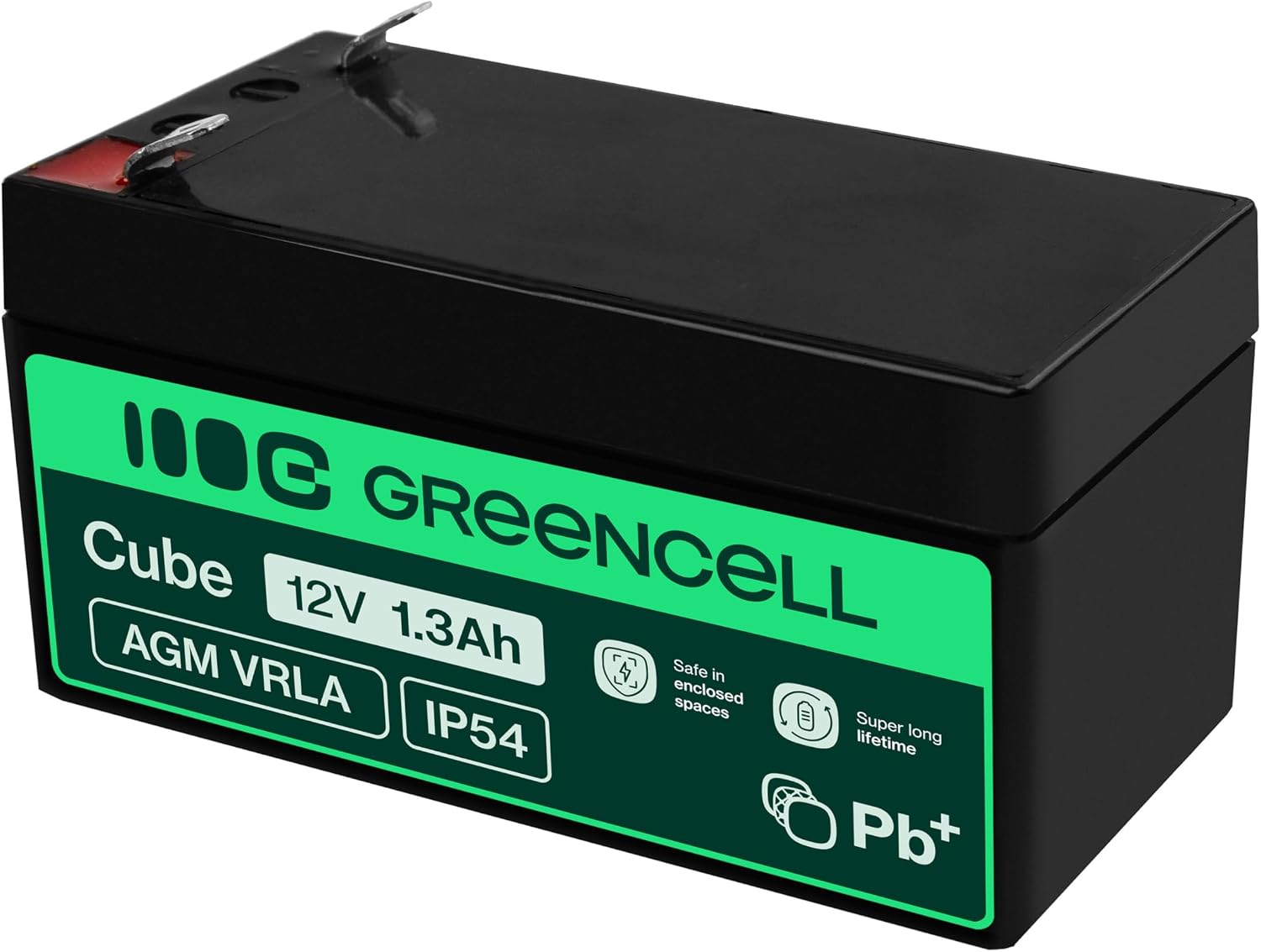 Detalle de Green Cell AGM 12V 1,3Ah Akku – VRLA Blei-Batterie als zuverlässiger Ersatzakku