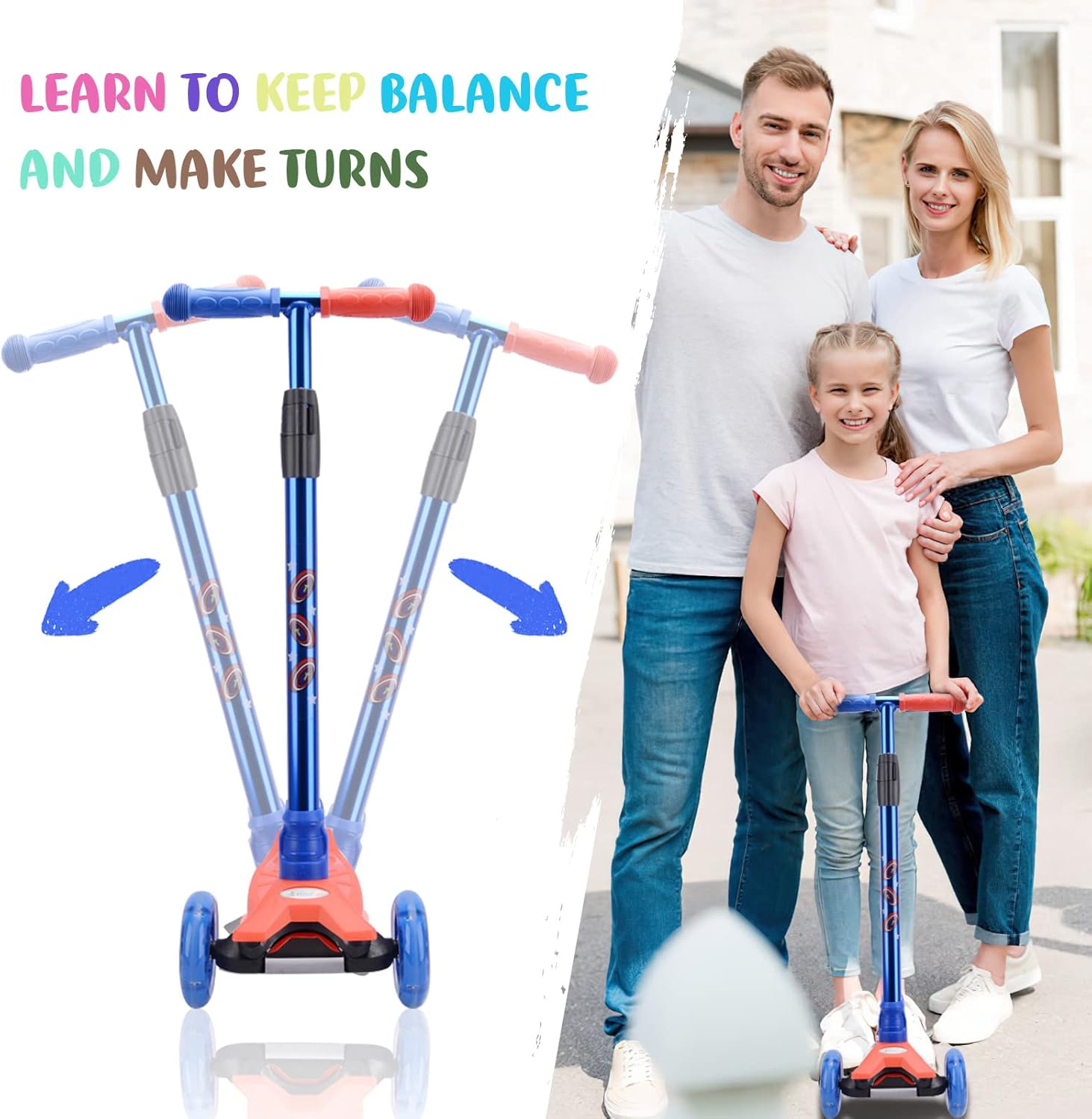 Detalle de 3 Wheel Scooter for Kids Ages 6-12 154 lbs