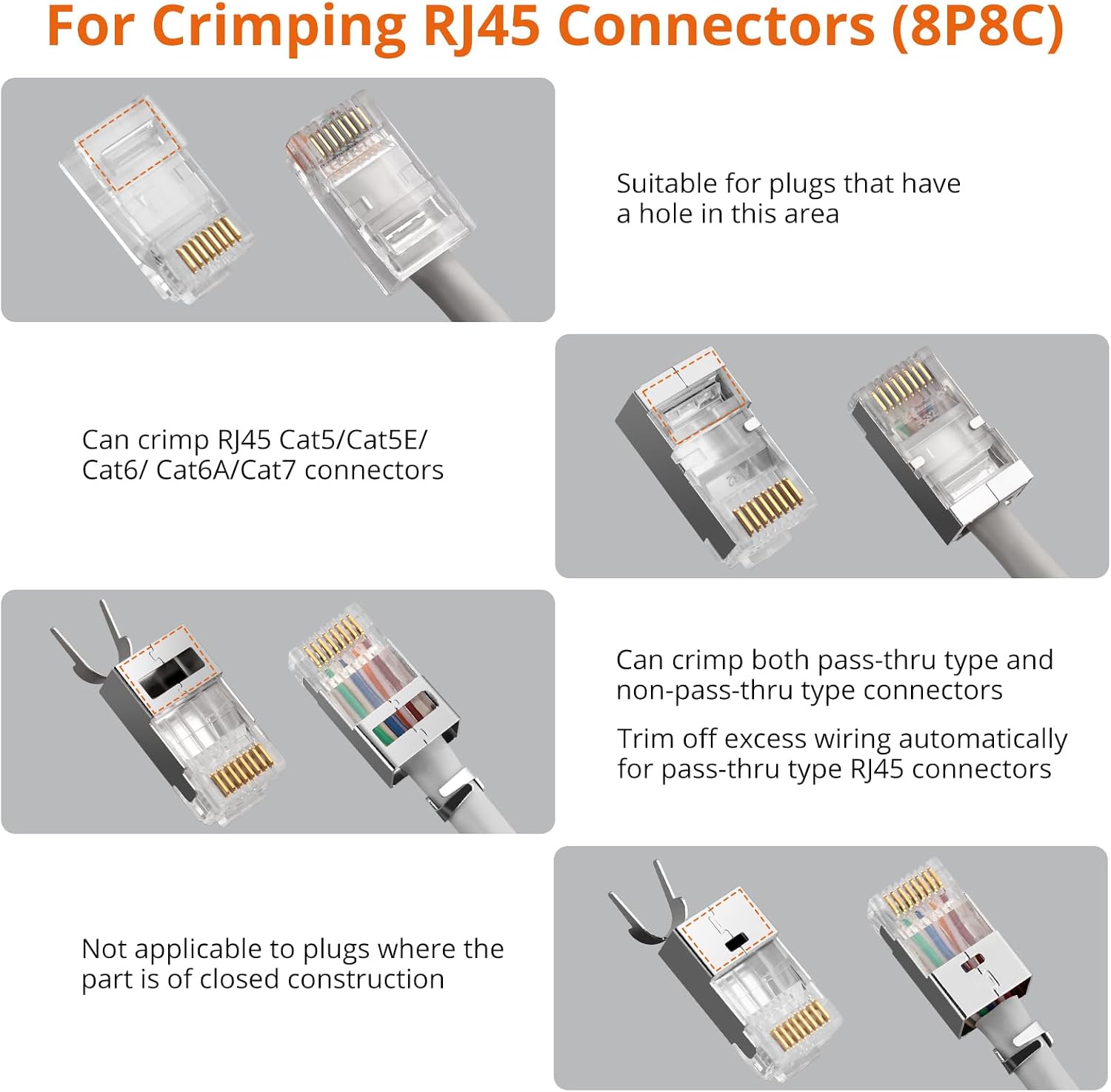 Thumbnail 4 de Proster RJ45 Crimp Tool Set with 50 CAT6 connectors ðŸ›