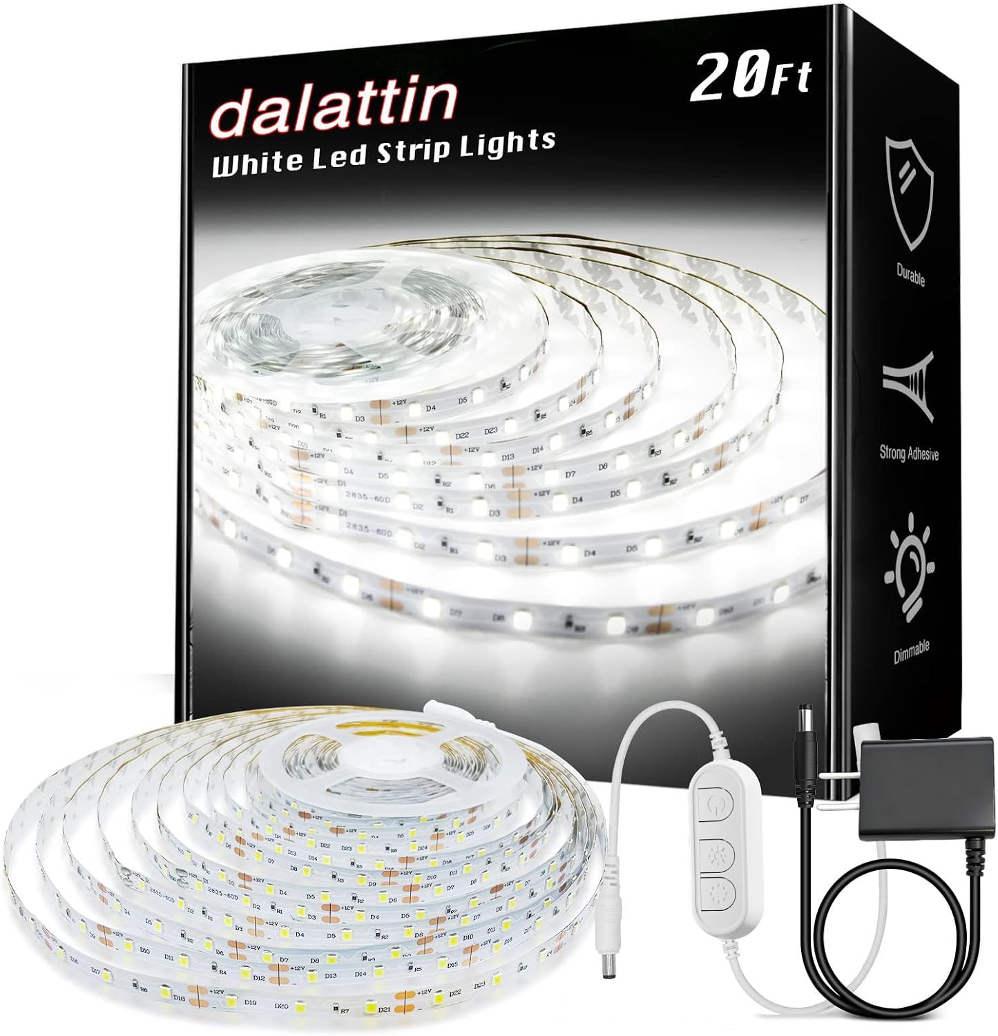 Detalle de Dalattin White LED Strip Lights 20ft