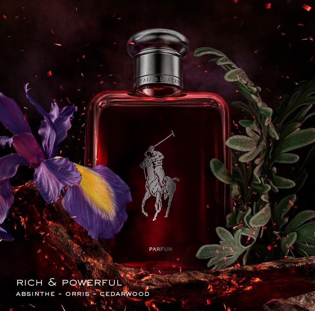 Detalle de Ralph Lauren Polo Red Parfum for Men – Intense Ambery Woody Fragrance