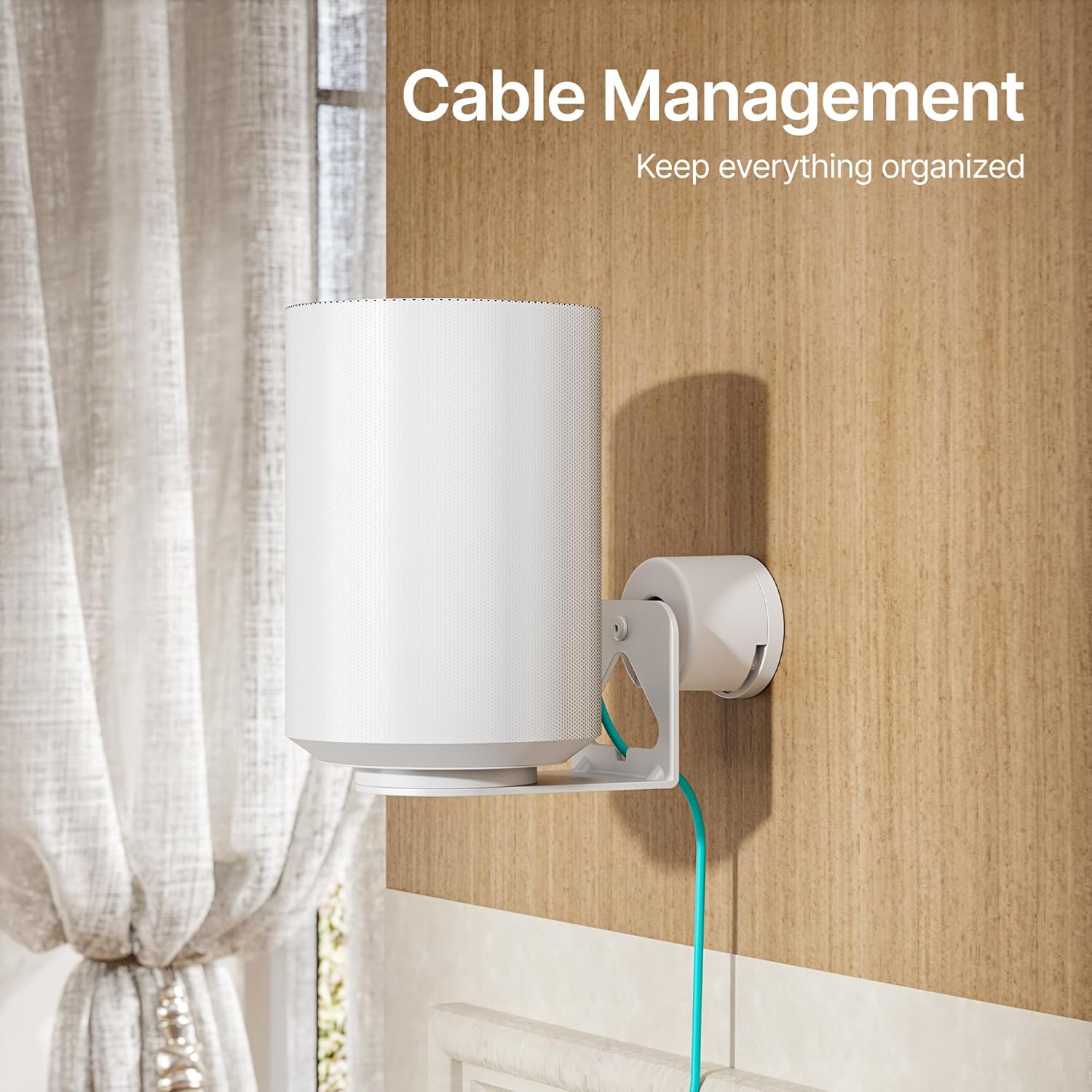 Thumbnail 4 de PEGZONE Adjustable Speaker Wall Mount for Sonos Era 100 & Era 300 (White, Pair) — Flexible Angle Wall Bracket