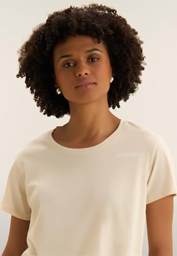 Detalle de FREDDY T-Shirt Cropped Manica Corta con Logo Piccolo – Donna, Bianco, Small