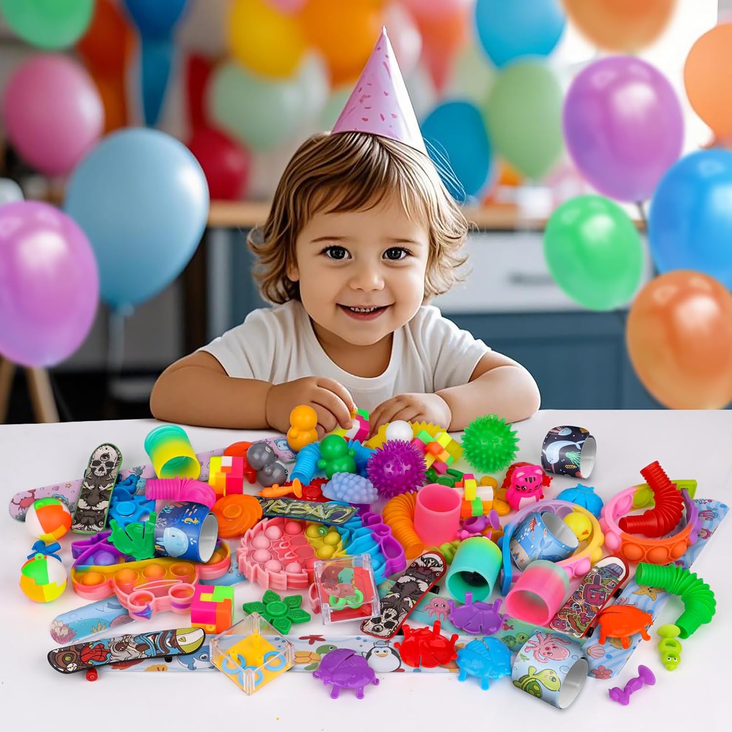 Thumbnail 4 de AmyBenton 76PCS Party Bag Fillers Set (Squishy Toys, Fidget Spinners & more) for Birthday Pass the Parcel, Classroom Prizes