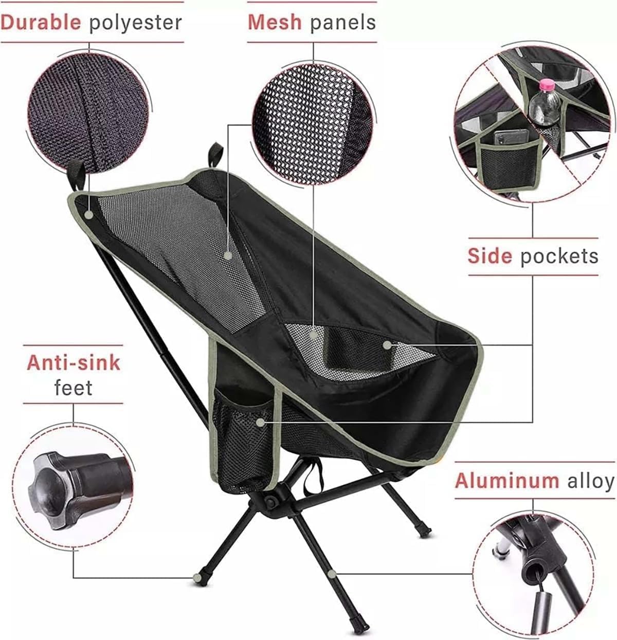 Thumbnail 2 de Nestling Ultralight Folding Camping Chair: Compact Comfort for Outdoor Adventures