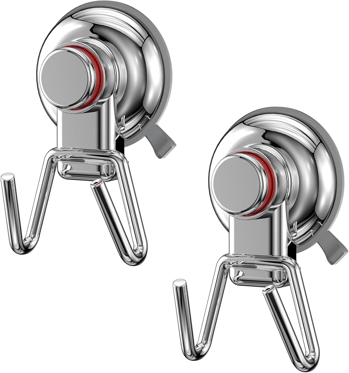 Thumbnail 6 de chilinii CPH019 Suction Cup Dual Hooks, Stainless Steel, Red Indicator, 2-Pack