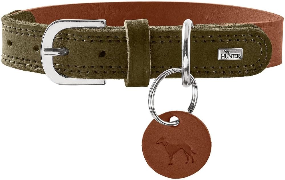 Thumbnail 4 de Hunter Hundehalsband LEMVIG aus Leder (orange/dunkelbraun), Größe 45 – Made in Germany