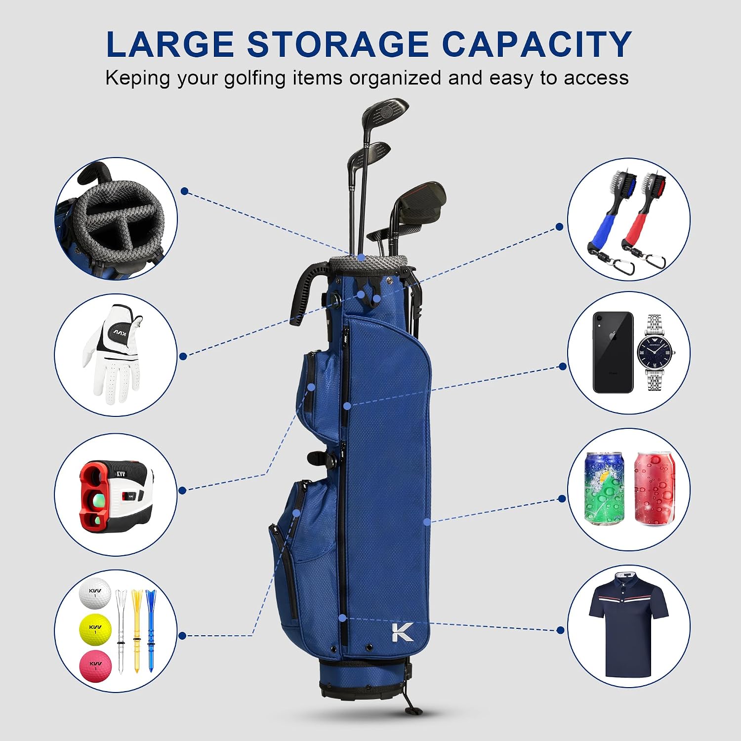 Detalle 2 de KVV Golf Stand Bag for 8 Clubs