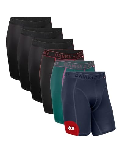DANISH ENDURANCE bóxers deportivos, pack de 6 con malla y secado rápido, talla L