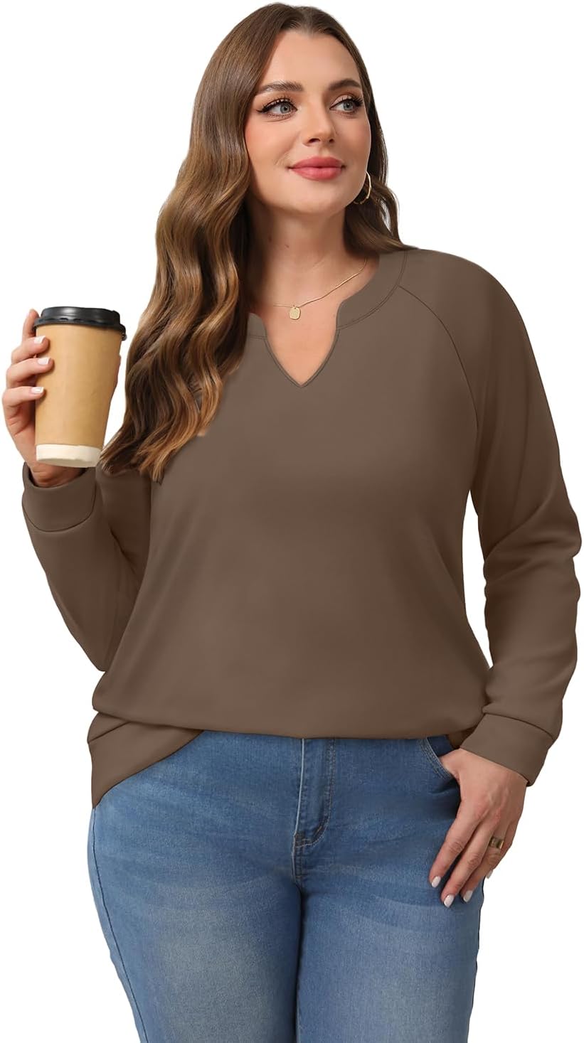 Thumbnail 1 de Aokosor Women's V-Neck Sweatshirt: Lightweight, Versatile Long Sleeve Top