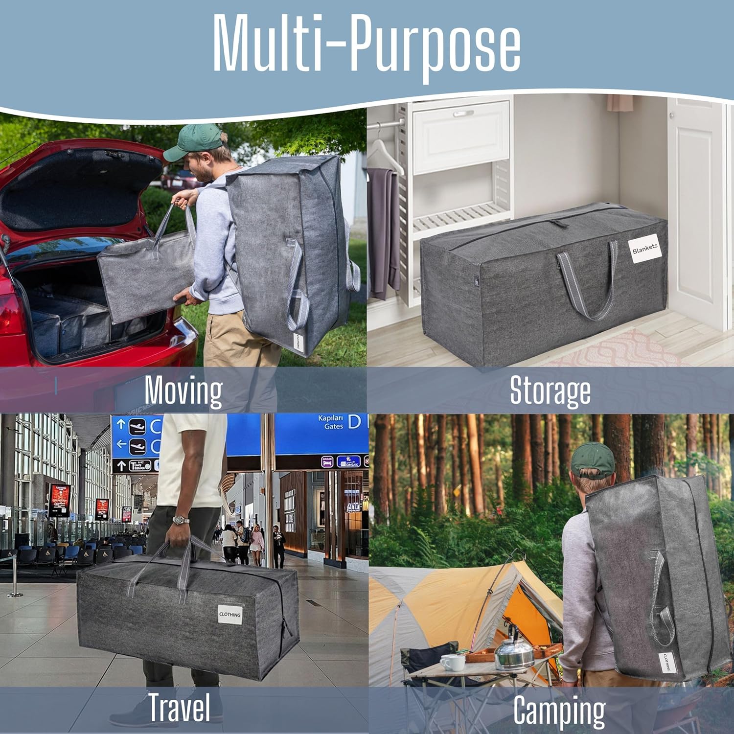 Thumbnail 6 de VENO 8 Pack Heavy Duty Moving Bags with Backpack Straps