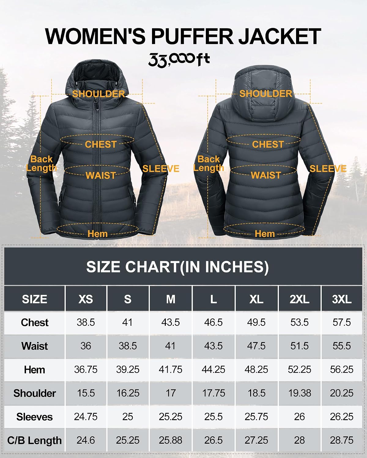 Thumbnail 6 de 33,000ft Women's Lightweight Puffer Jacket Packable