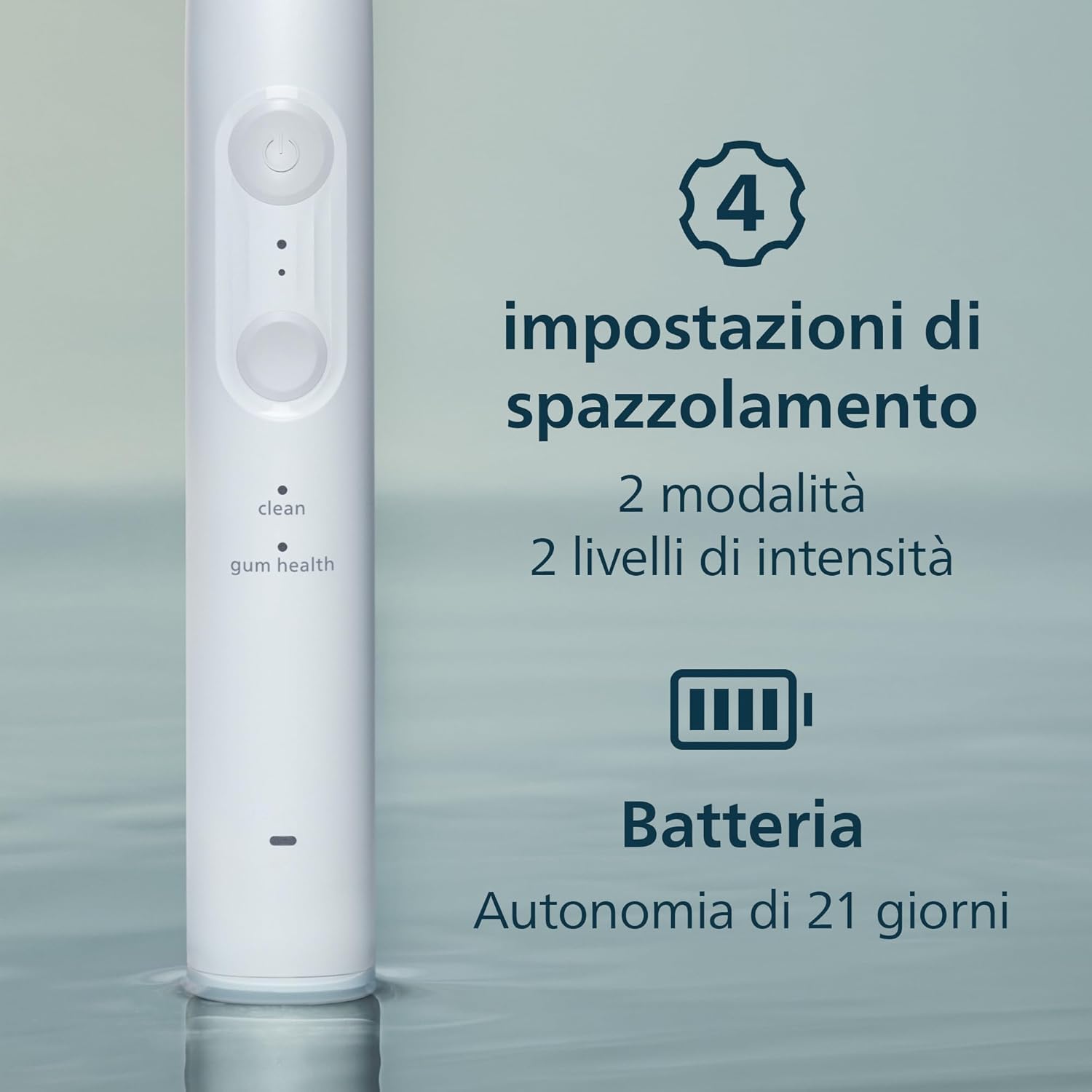 Thumbnail 4 de Philips Sonicare Serie 4100 spazzolino elettrico con sensore di pressione e autonomia fino a 21 giorni (HX4044/41) – bianco