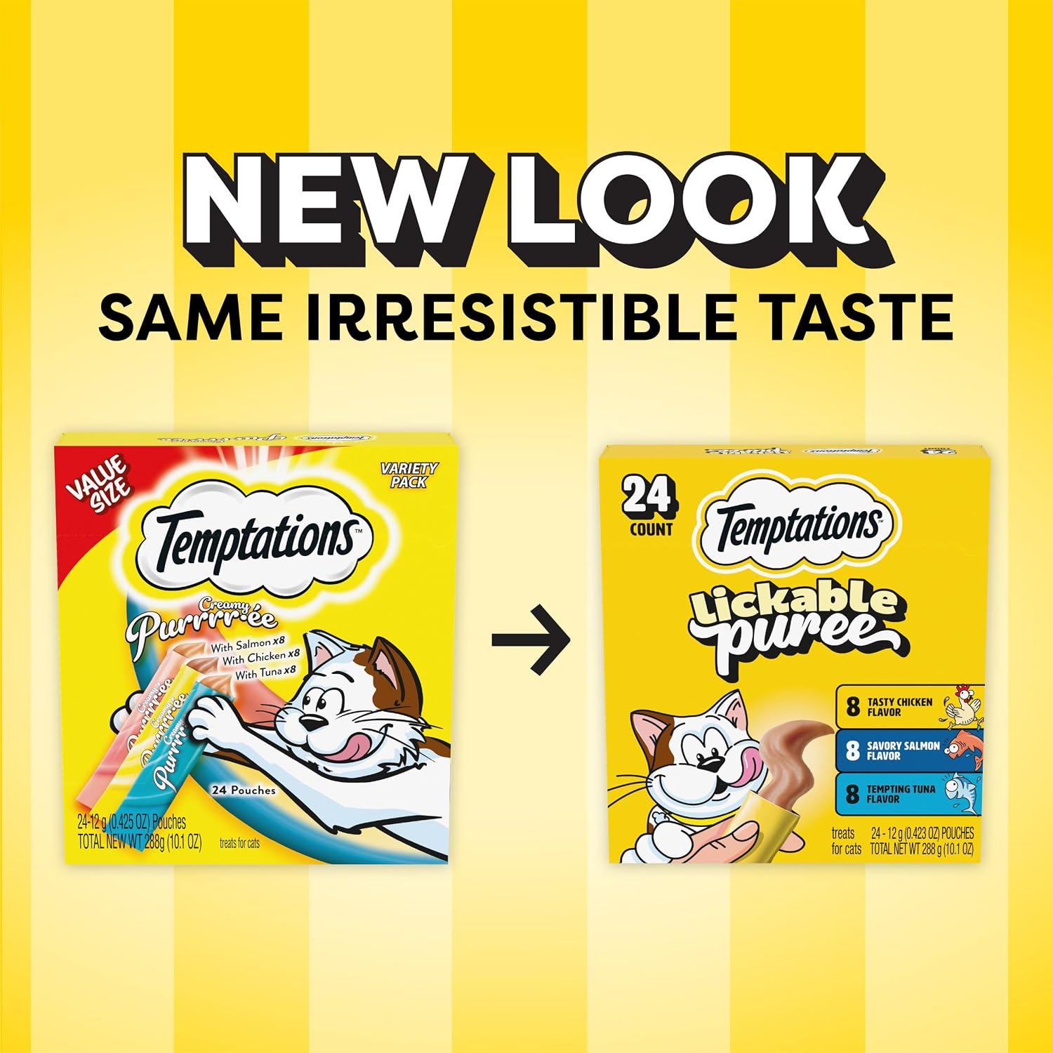 Thumbnail 1 de Temptations Creamy Puree Cat Treats, Chicken, Salmon & Tuna — 24 Count