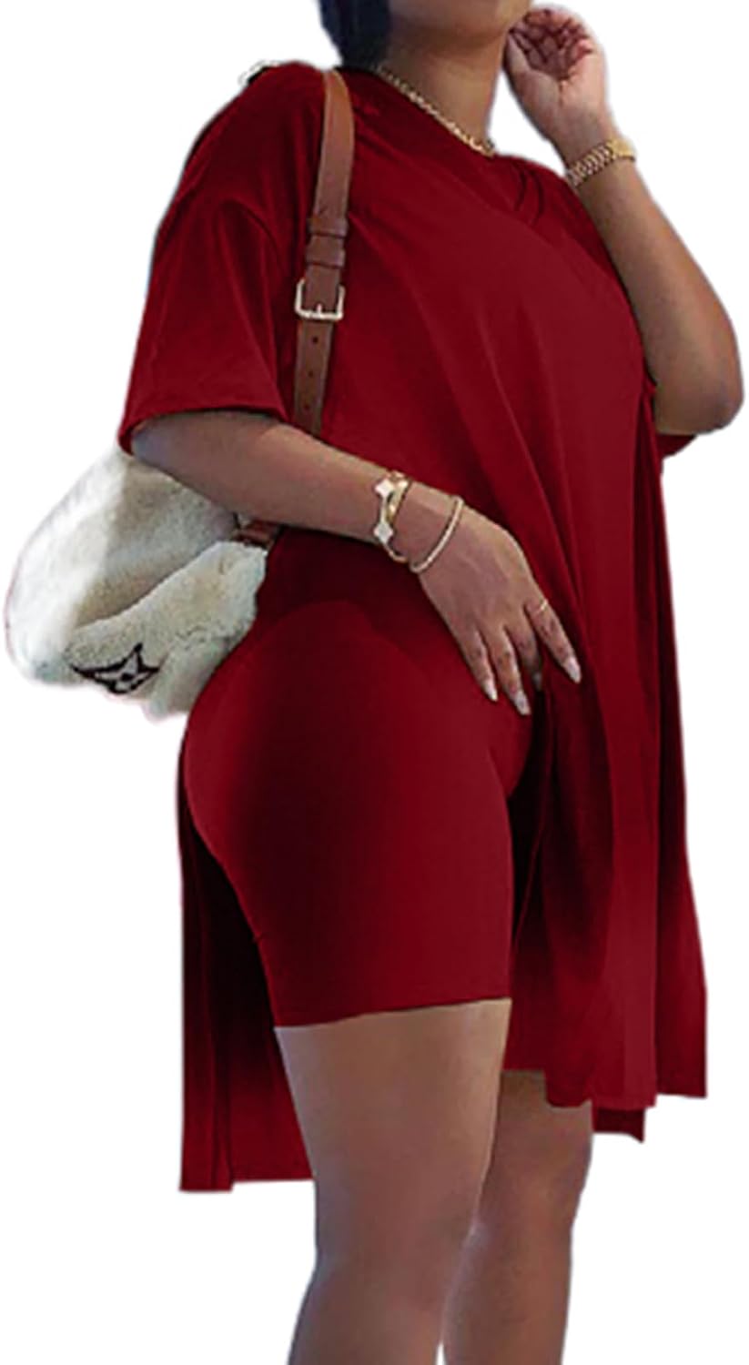 Detalle 2 de Difanlv Plus Size Women 2 Piece Outfits Shorts Sets | Comfortable, Trendy Two-Piece Set for Lounge or Light Activity
