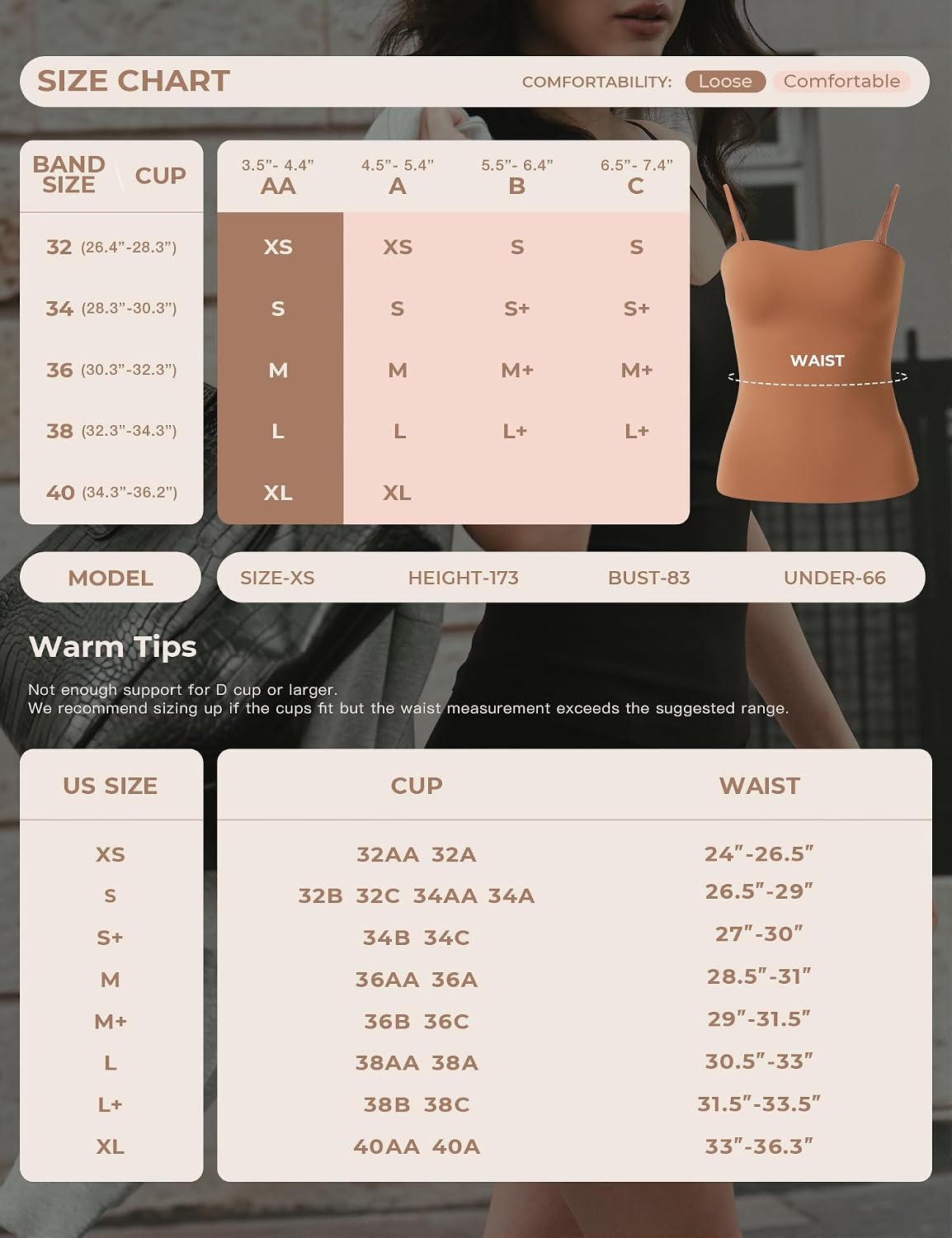 Detalle de Lehoba Built-in Bra Tank Tops for Women — Double-Lined Padded Cami with Removable Straps