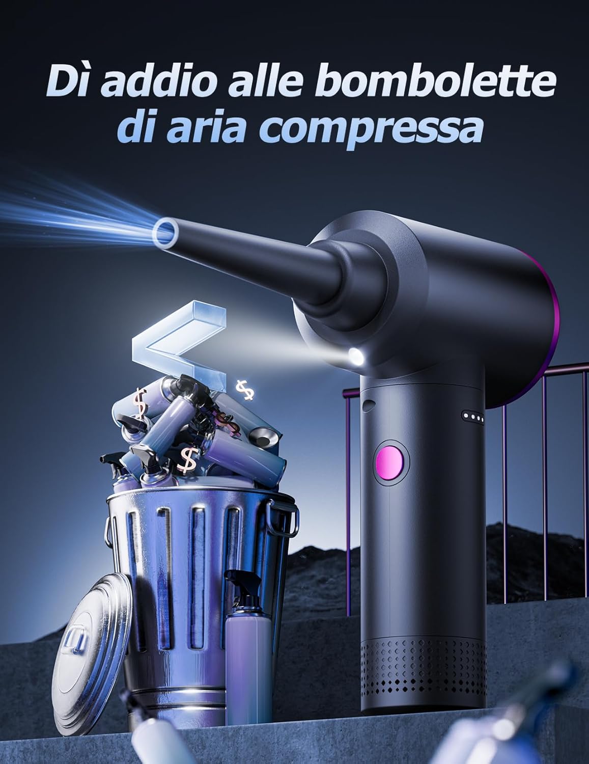 Thumbnail 1 de Soffiatore ad aria compressa 9000 mAh, 3 velocità per PC e auto