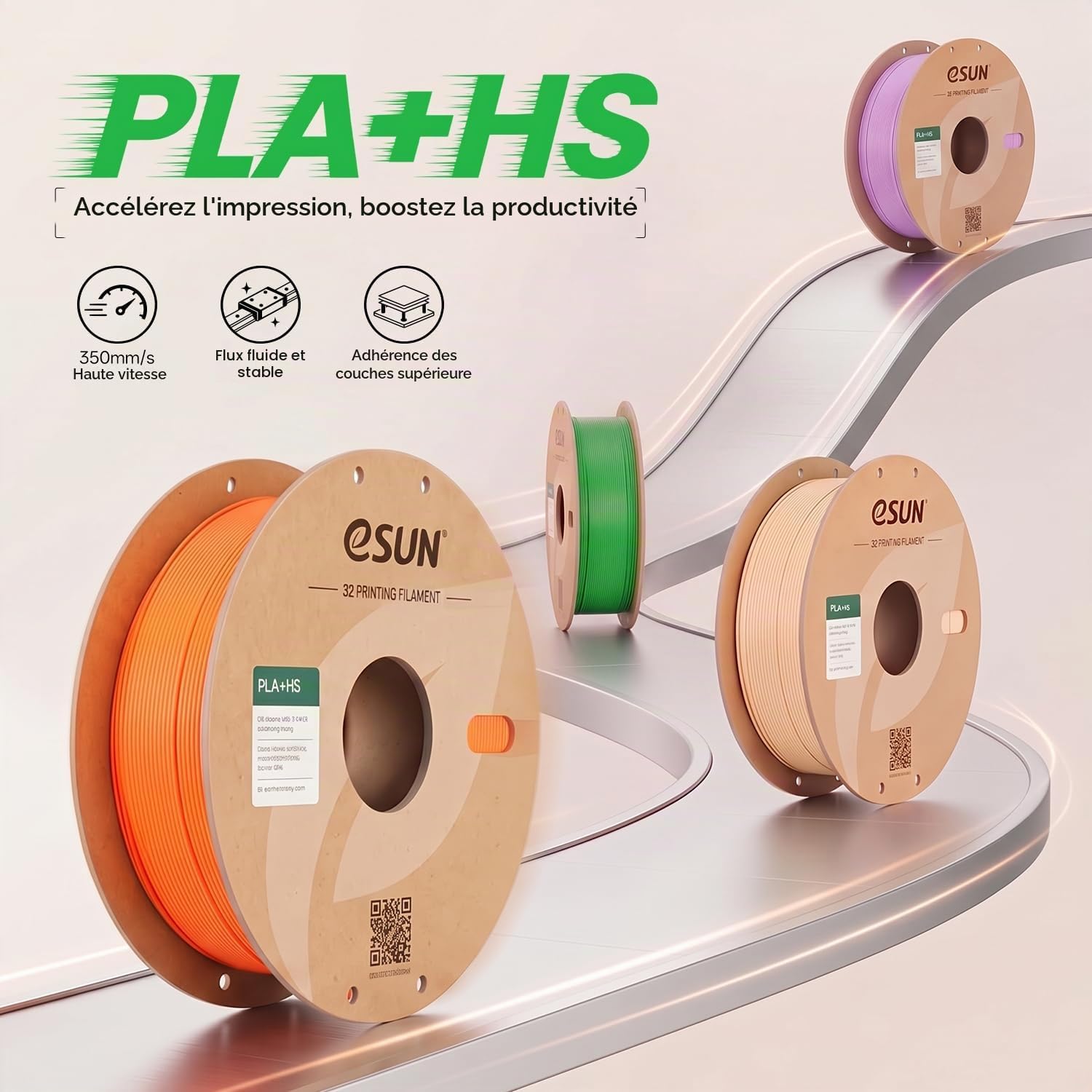 Detalle de eSUN ePLA+HS175CW1KG-EU PLA+-filament 1,75 mm, koelwit, 1 kg