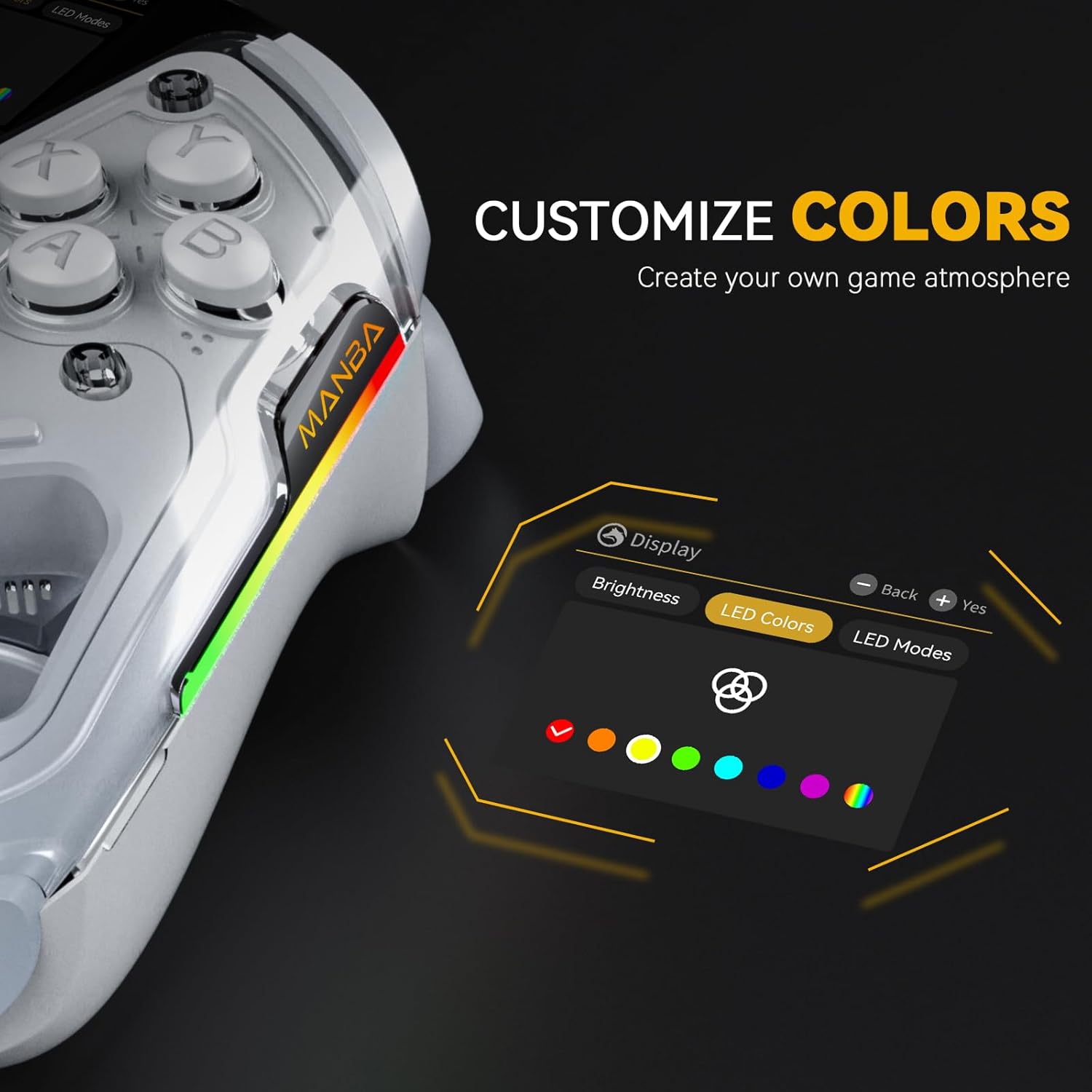 Thumbnail 4 de ManbaOne Interactive Screen Wireless Gaming Controller — multi‑platform versatility with Hall Effect sticks and smart features