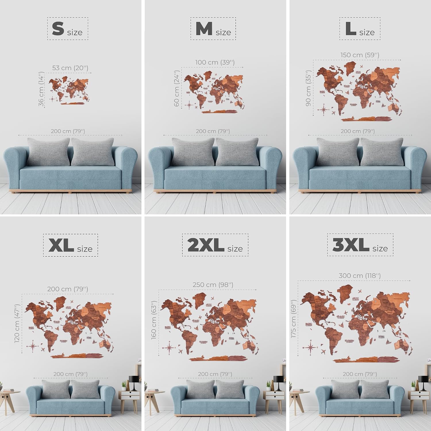 Detalle 2 de Enjoy The Wood Mapa Mundial 3D M oak