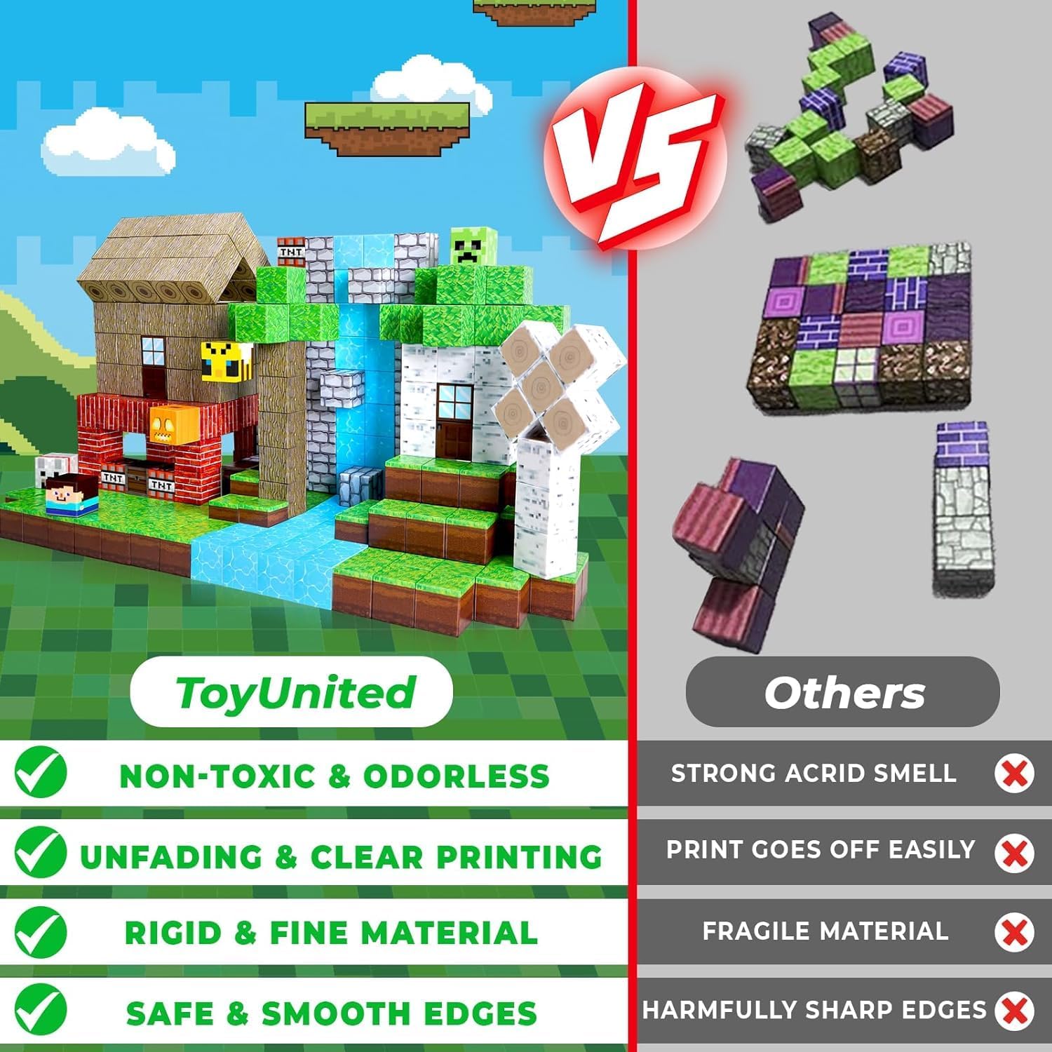 Detalle 2 de ToyUnited Juguete 🧲 100 Bloques Magnéticos para Niños 4+ años