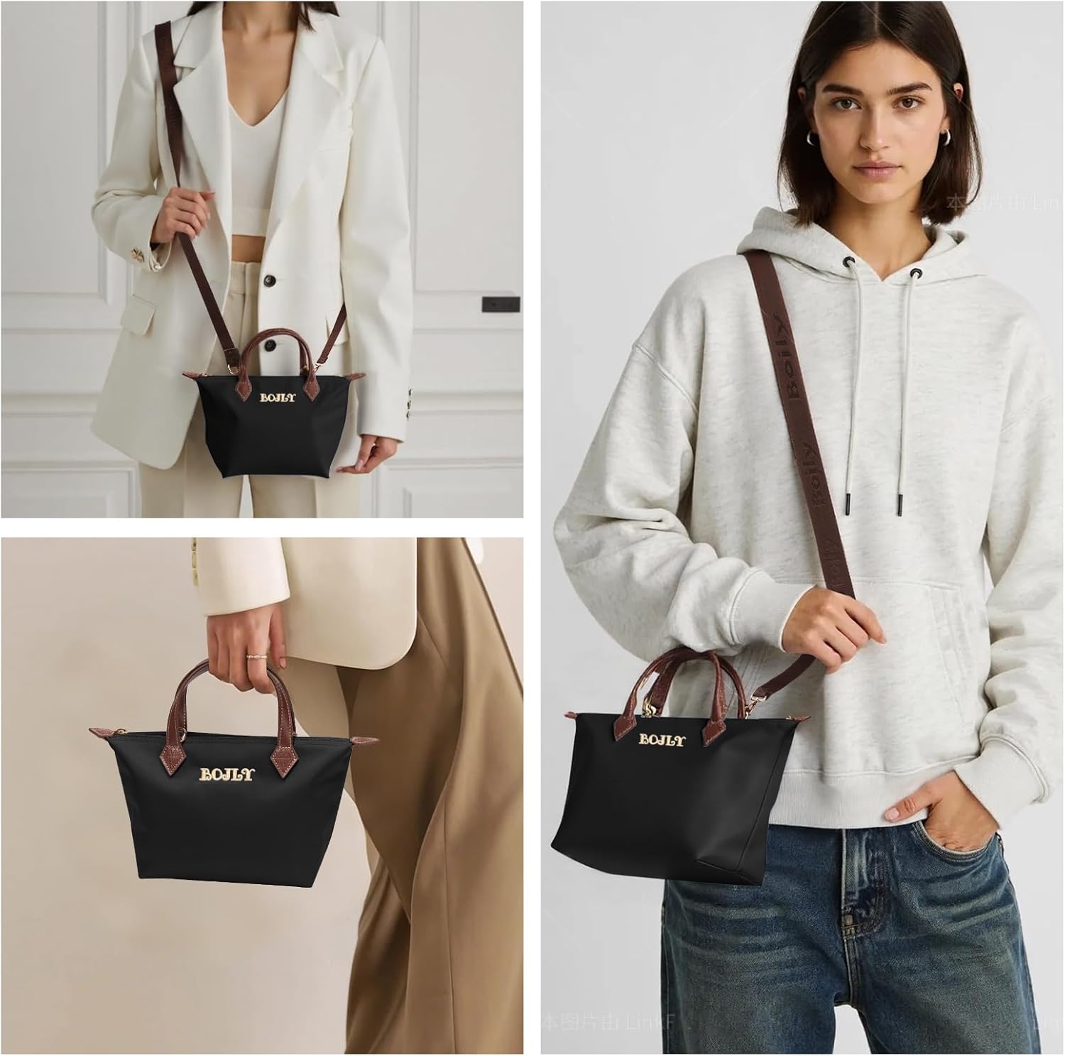 Thumbnail 6 de BOJLY Women's Crossbody Bag with Adjustable Shoulder Strap: Water-Repellent, Lightweight Nylon Everyday Bag