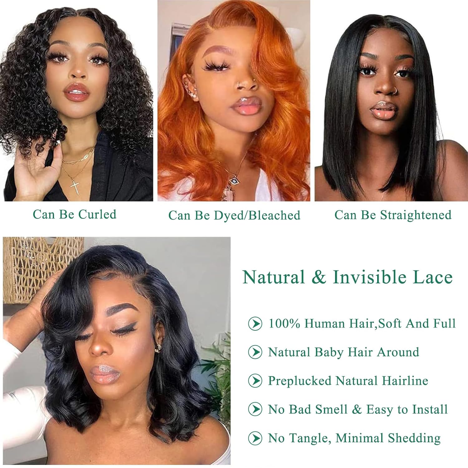 Detalle 2 de Douyin Bob Wig 14" Human Hair Lace Front ๐โ