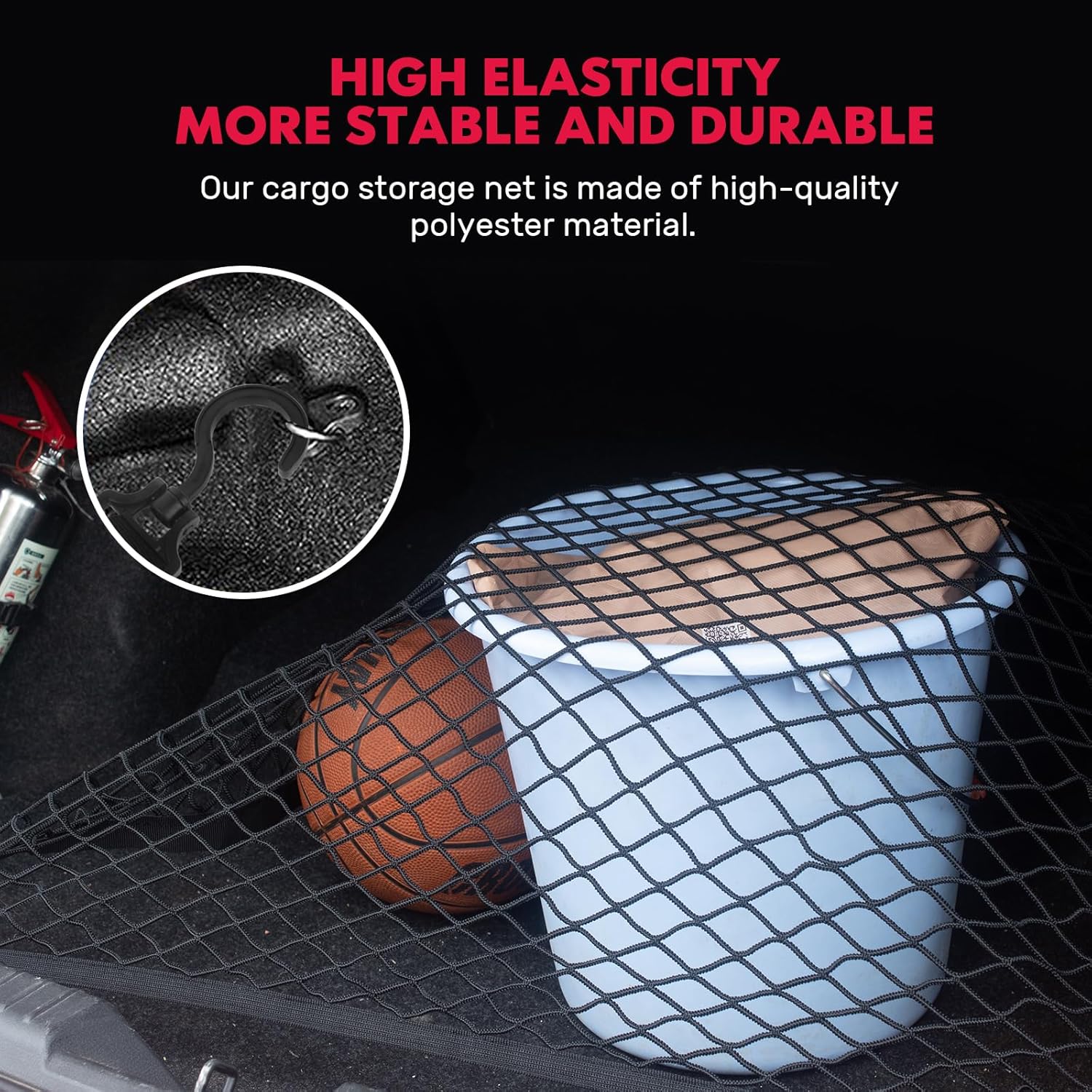 Thumbnail 4 de YOFADCI rete bagagliaio auto elastica 100x60 cm con 4 ganci