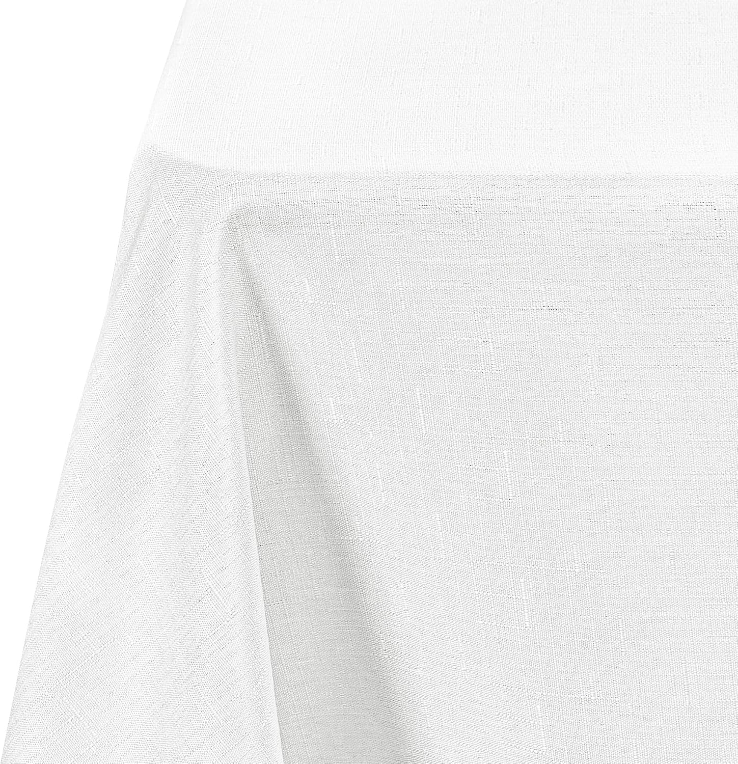 Detalle 2 de Deconovo Nappe Rectangulaire Lavable Imperméable Effet Lin – 220×140 – Blanc Pâle Gris
