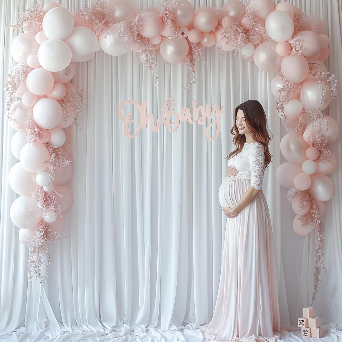Thumbnail 6 de 30x10ft Wrinkle Free White Backdrop Curtain – 10x10ft 2-Panel Set for Events and Photography