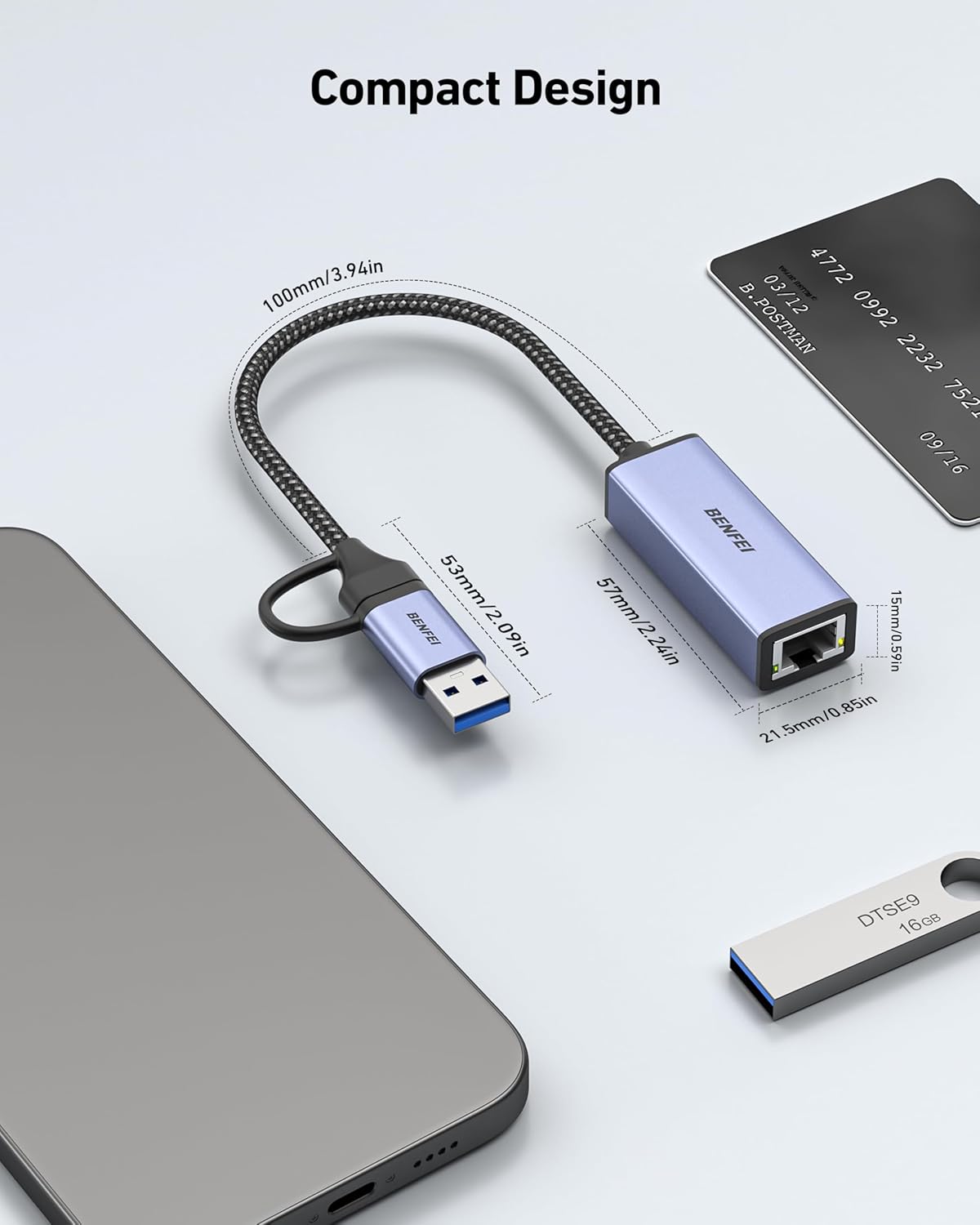 Thumbnail 5 de BENFEI USB 3.0 to Ethernet Adapter 1000Mbps 🖧