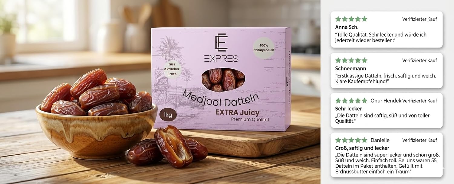 Thumbnail 2 de EXPRES- Large Medjool Datteln 1kg – Extra saftig, naturrein & nachhaltig aus Ägypten