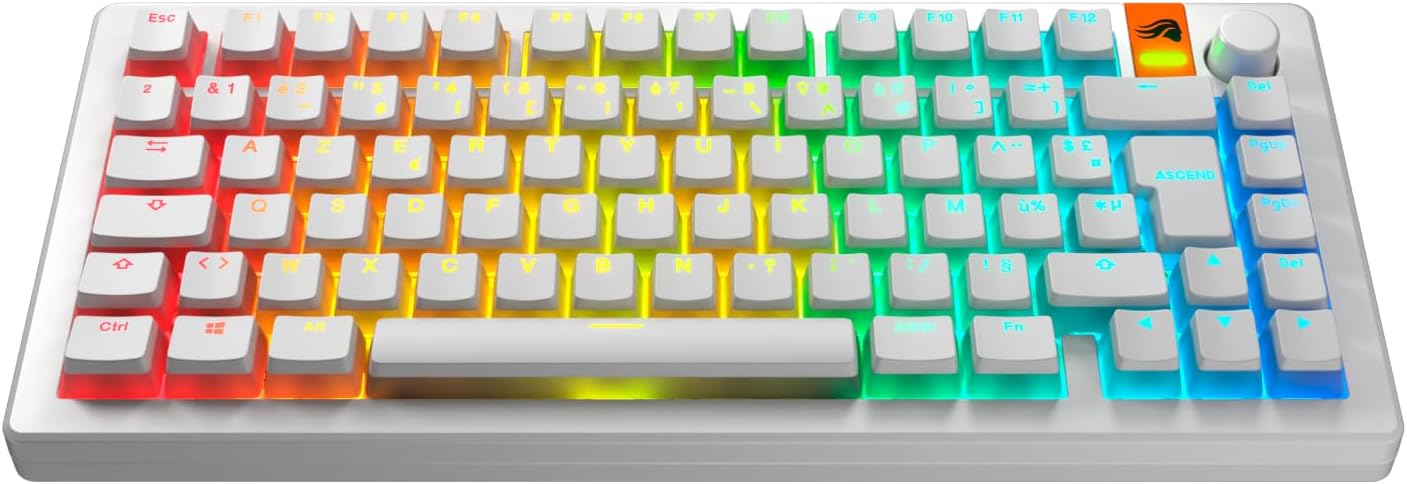 Thumbnail 1 de Glorious GPBT Aura RGB tasti PBT pudding bianco