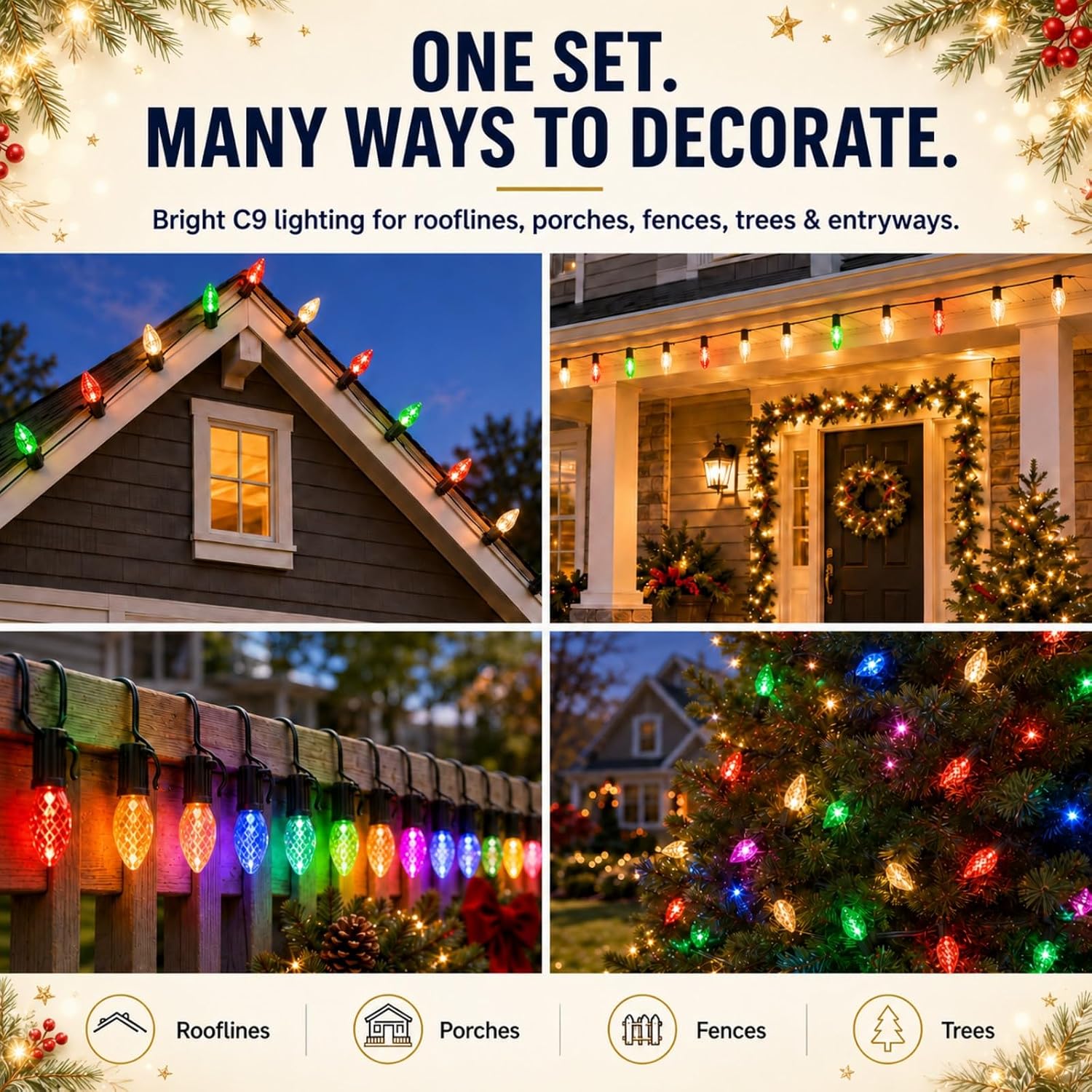 Detalle 2 de Avatar Controls BMSL18 Smart C9 Outdoor Christmas Lights, 100 RGB LEDs